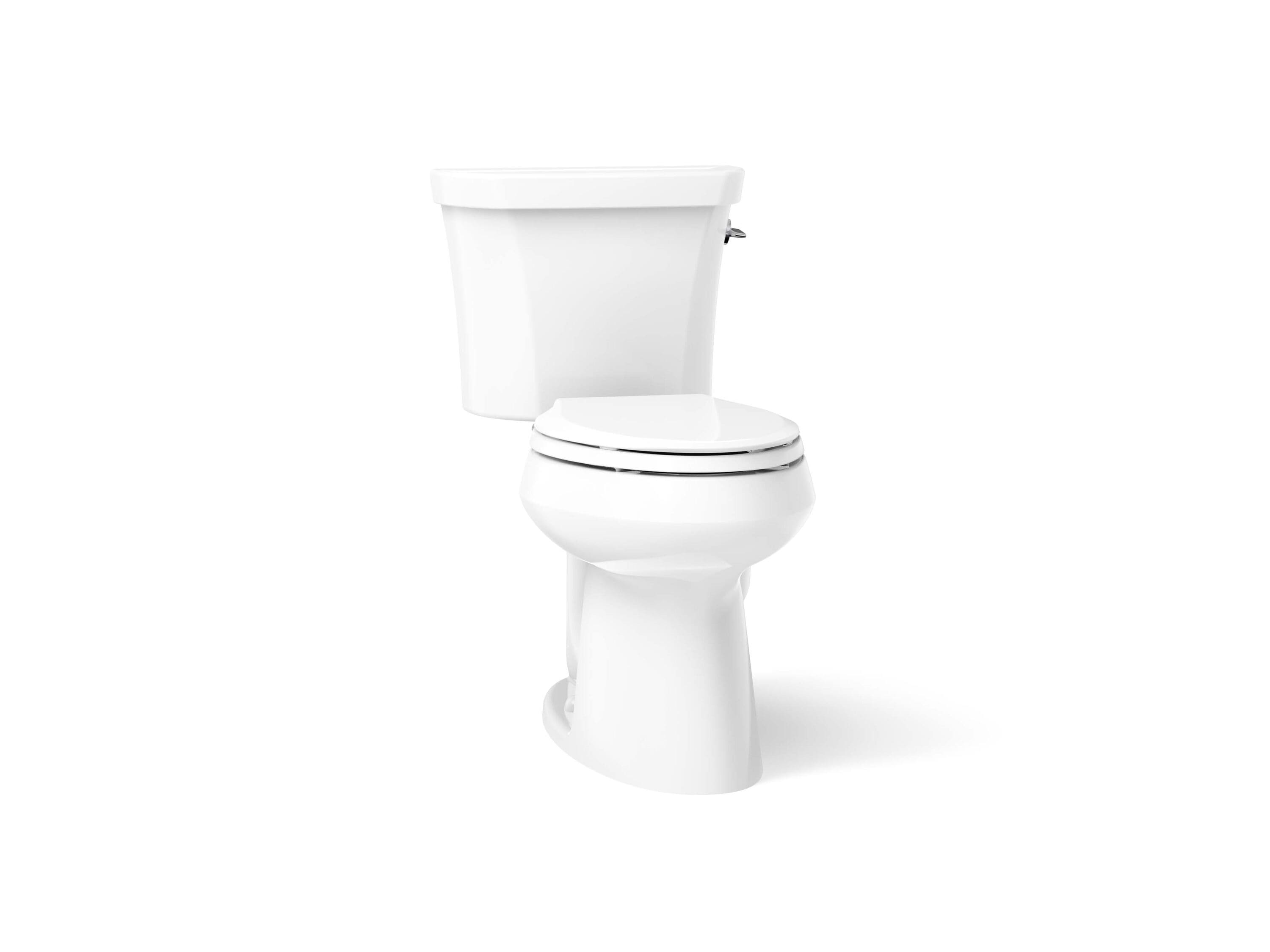 KOHLER K-3989-RA-0 Highline White Dual Flush Elongated Chair height 2-piece Toilet 12-in Rough-In WaterSense 1.6 GPF