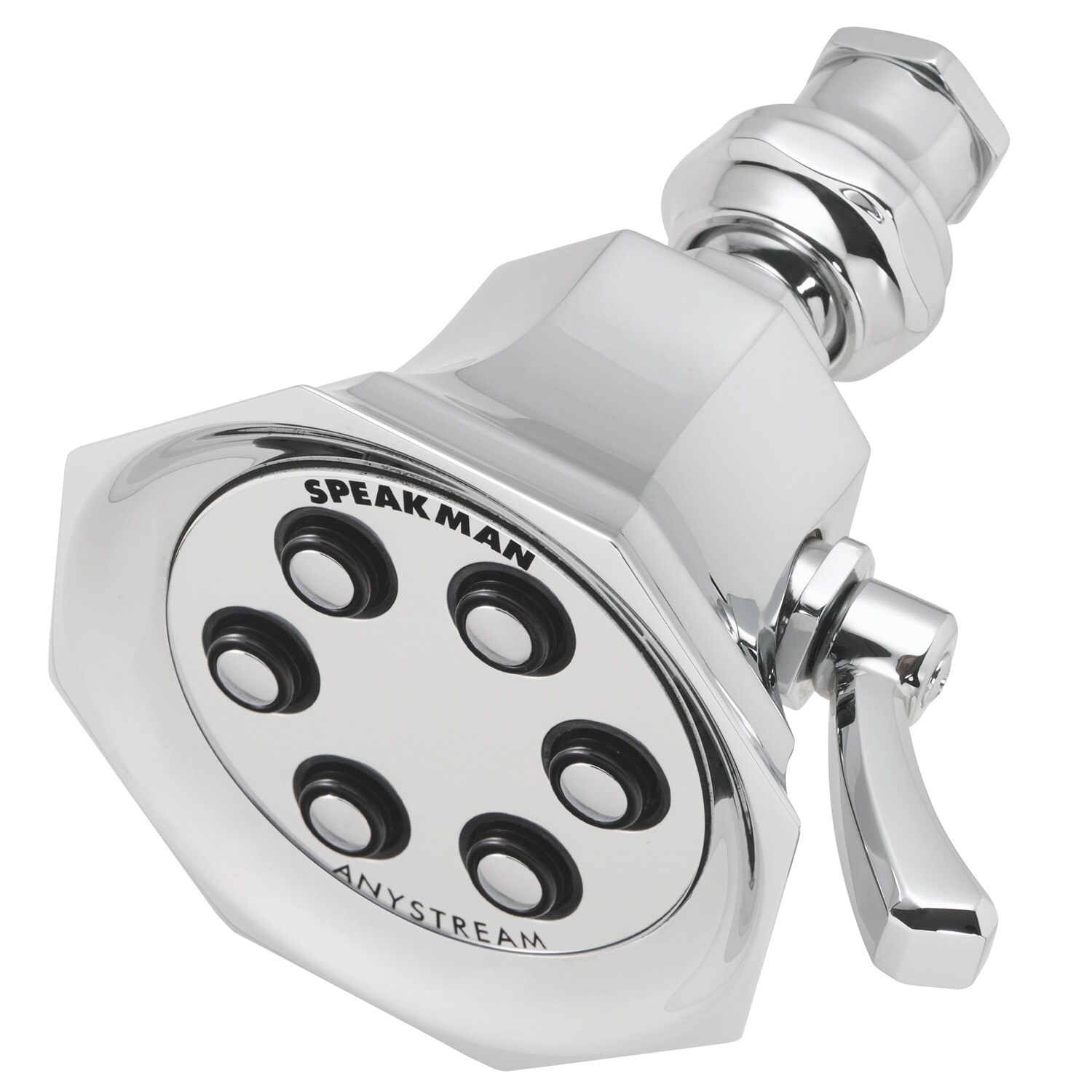 Speakman S-2255-E2 Signature Brass 3.0 -Settings Polished Chrome 3.4-in Octagonal Fixed Shower Head 2 GPM