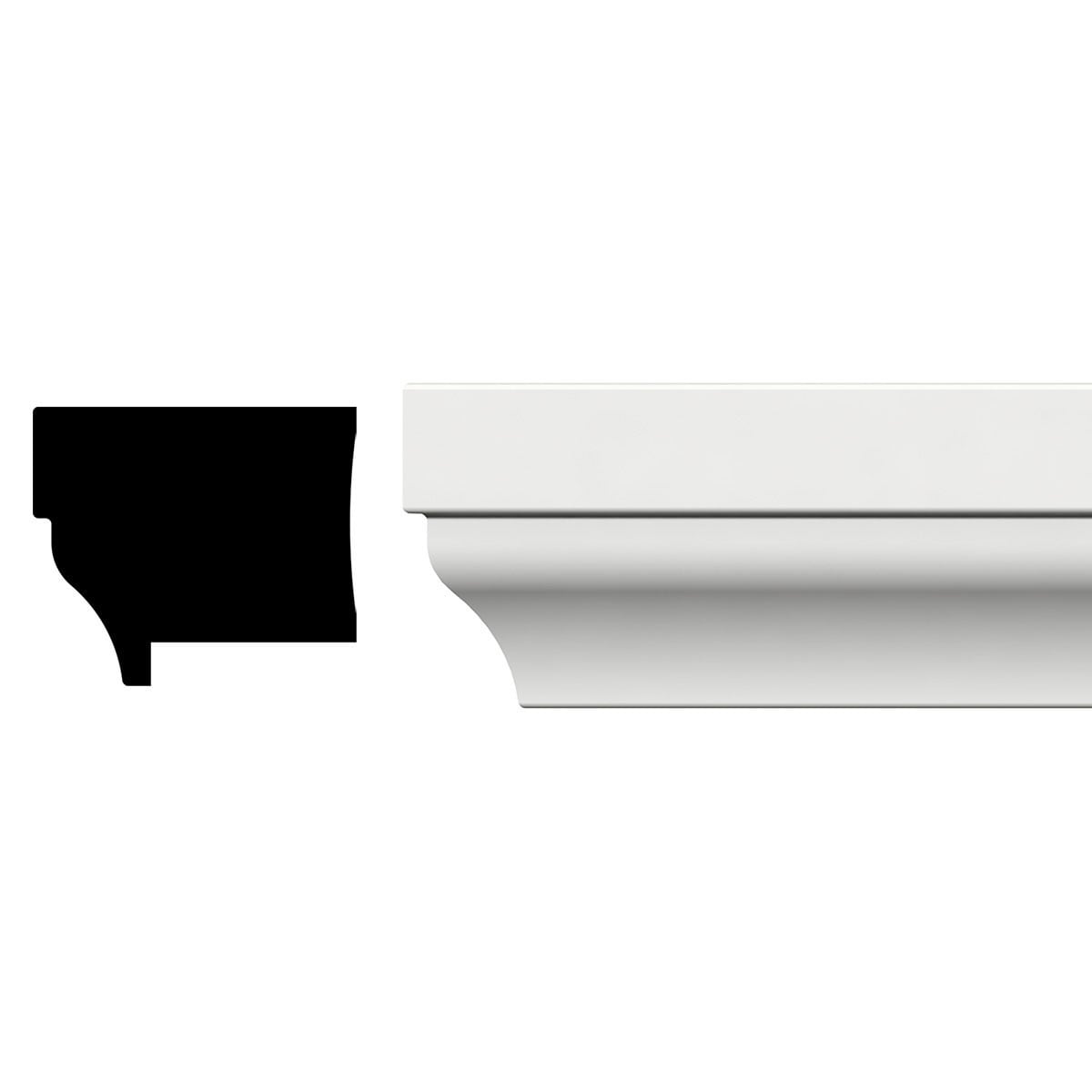 Ekena Millwork MLD02X01X96BBSWPV 1-3/8-in x 1-5/8-in x 8-ft Unfinished PVC 0 Backband