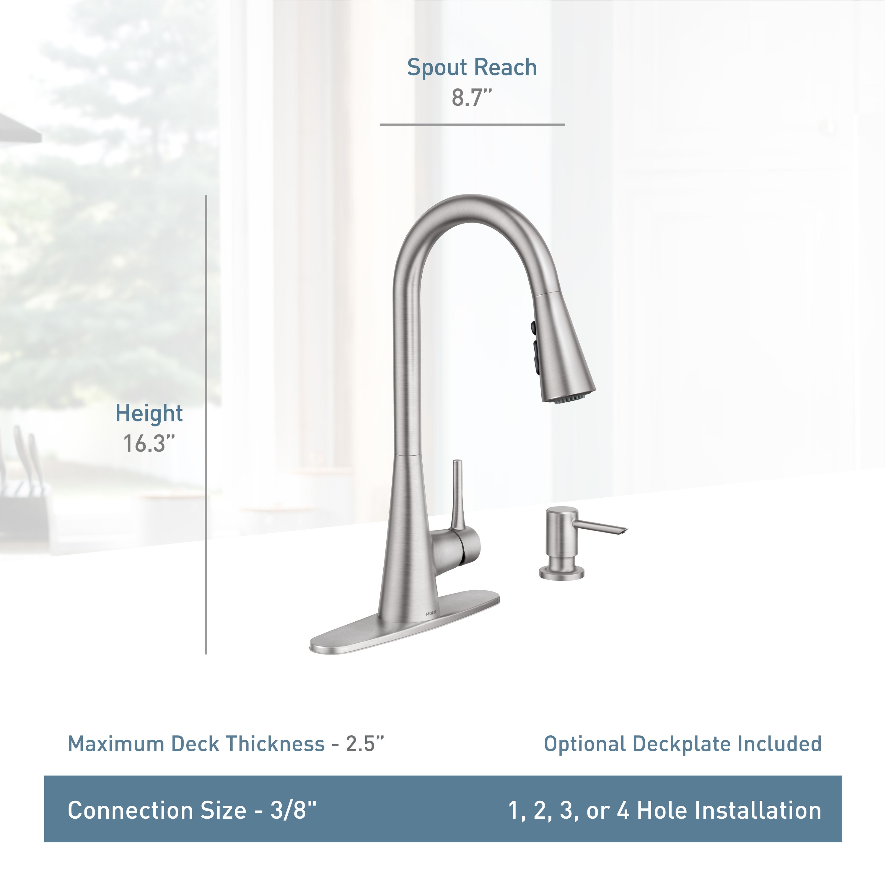 Moen Sarai Spot Resist Stainless Single Handle Pull-down Kitchen Faucet ...