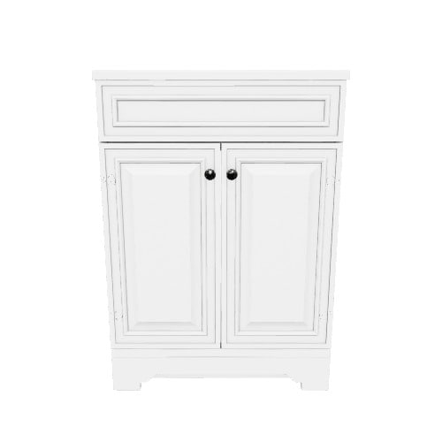 Style Selections Kerrington 24.5-in White Single Sink Bathroom Vanity with White Cultured Marble Top