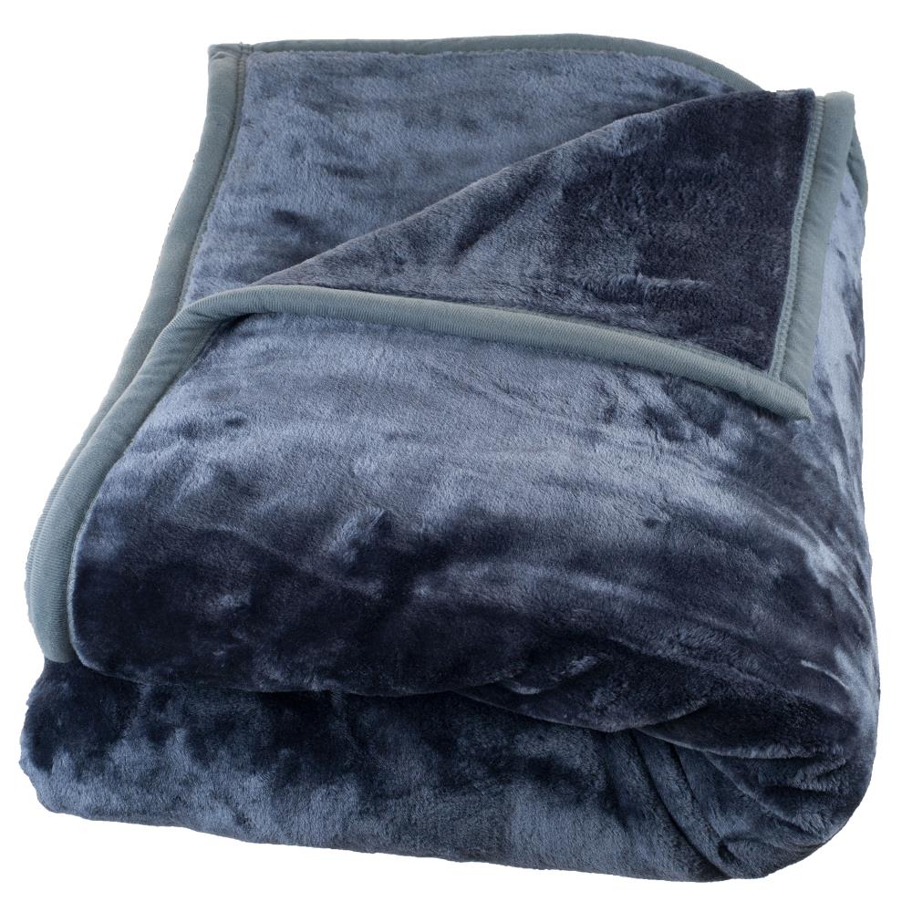 Hastings Home Faux Fur 91x81 Washable Blanket, Gray 90in x 90in Blanket in the Blankets