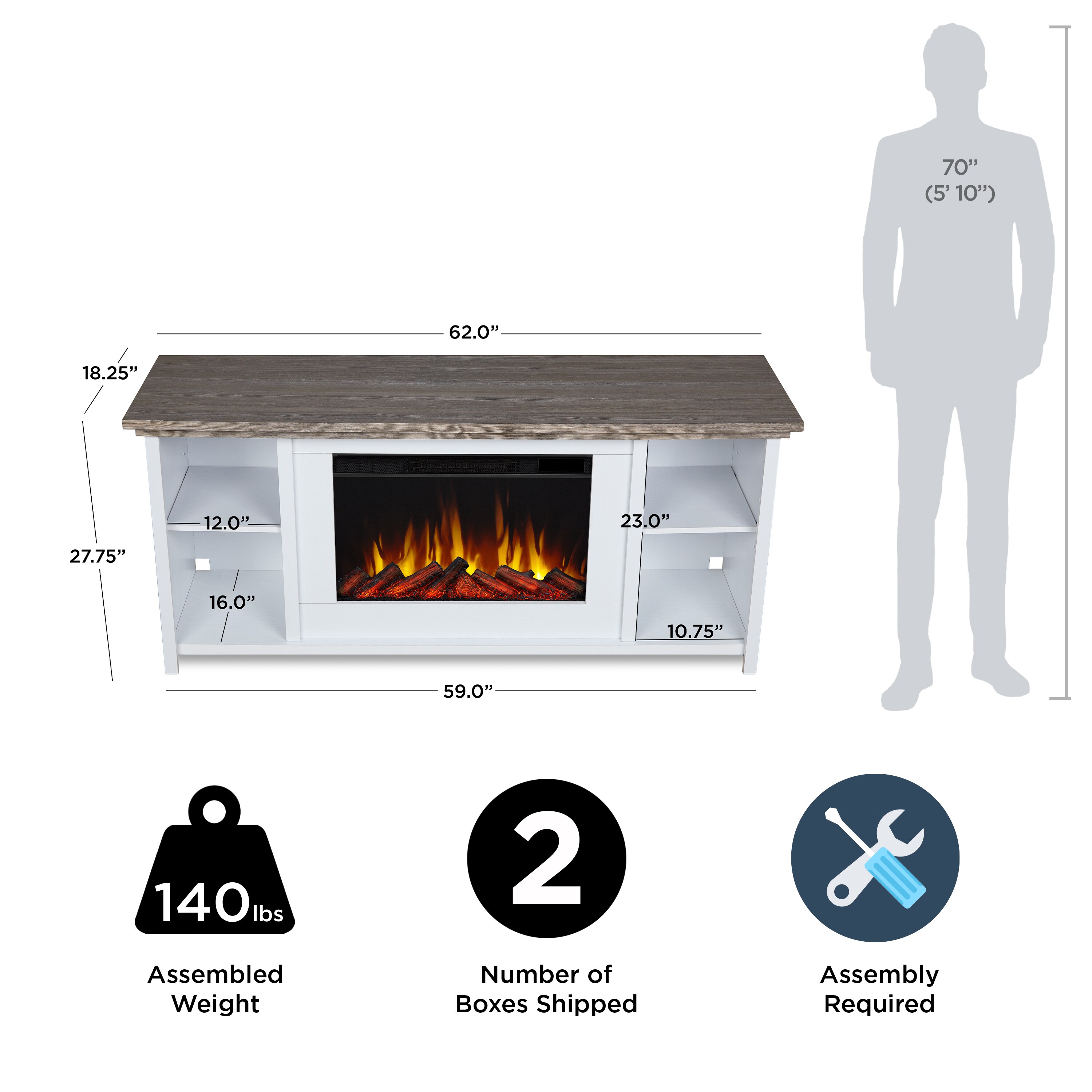 Real Flame 13055E-WHT Electric-Fireplaces - View #18