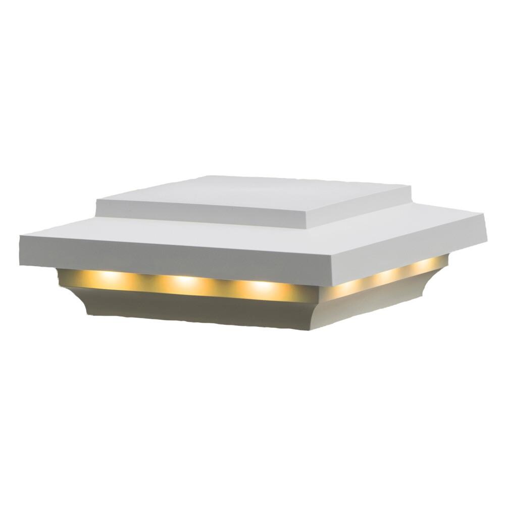TimberTech 51/2in x 51/2in White Wired LED Composite Deck Post Cap