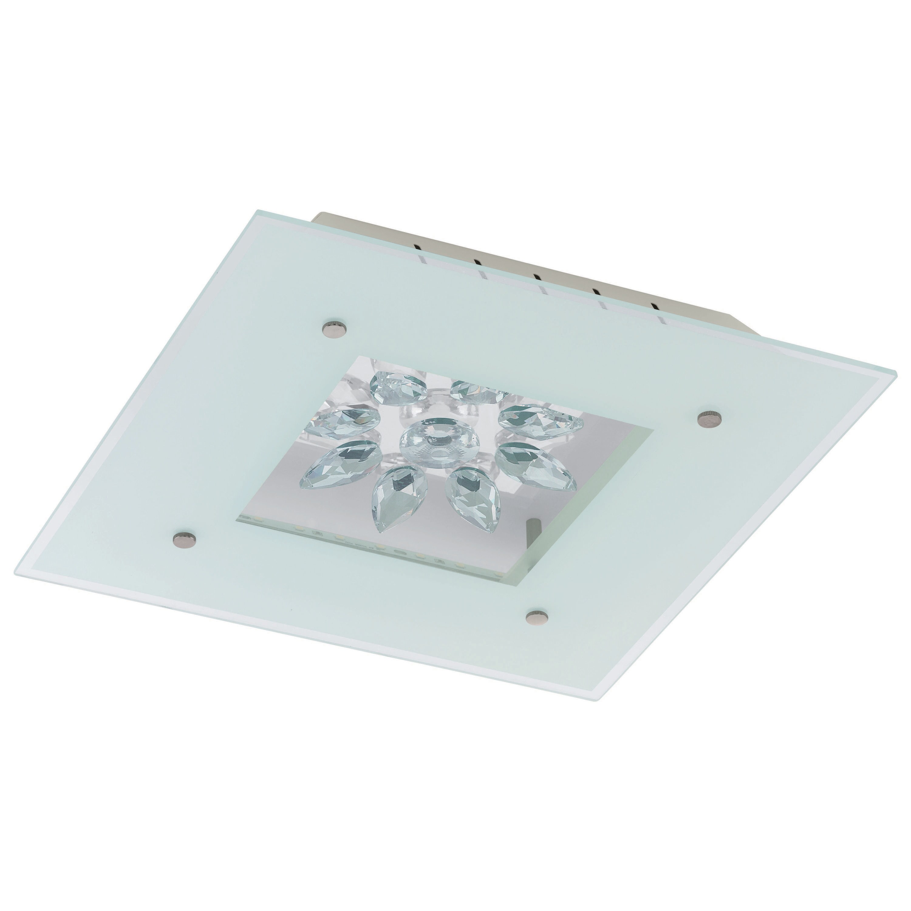 EGLO 93573A Benalua 1-Light White with Clear Trim LED Semi-Flush mount light