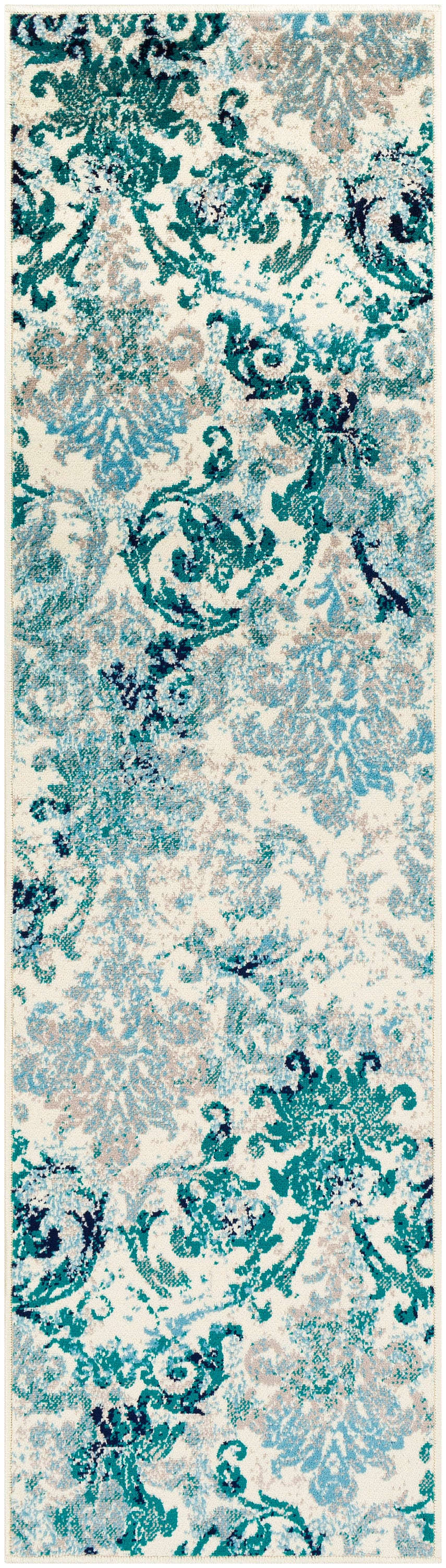 Surya PAR1102-2276 Paramount 2 x 8 (ft) Polypropylene Teal Rectangular Indoor Floral/Botanical Vintage Runner rug