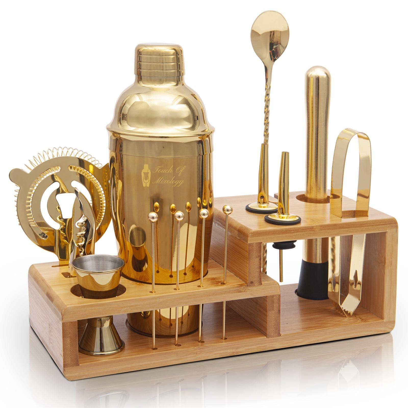Touch of Mixology Stainless Steel Barware set (Gold) #TMBRTL14GLD
