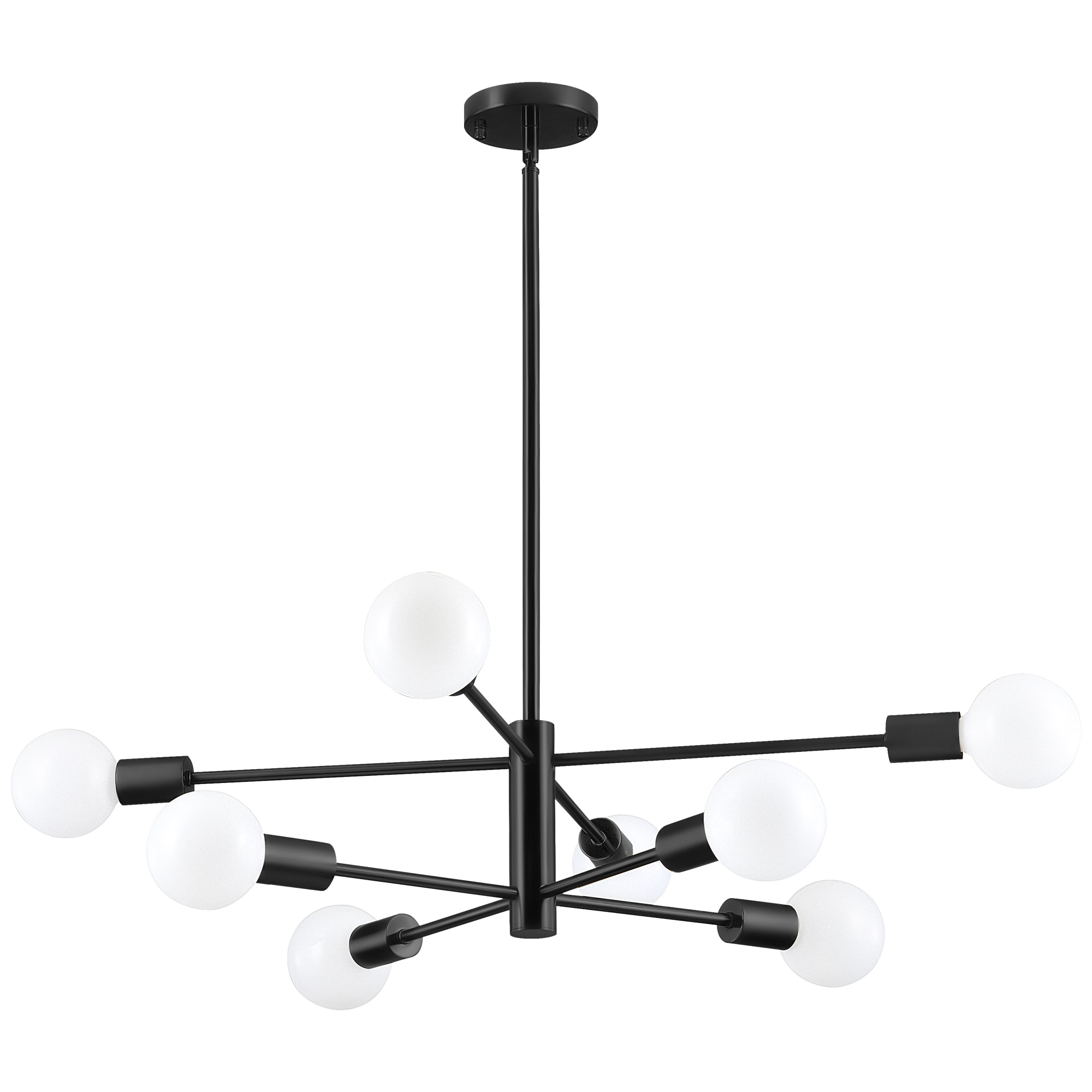 CO-Z CCL-MS08-BK 8 -Light Matte Black Modern/contemporary Bare bulb For Use in Bedrooms, Dining Rooms, Foyers, Kitchens, Living Rooms Chandelier