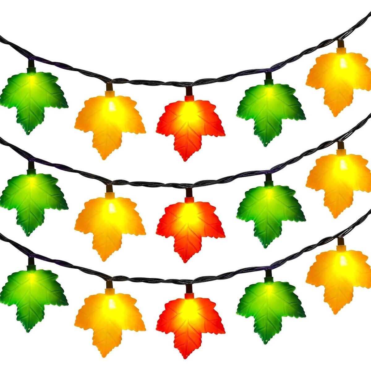ZXQJRAQ 10 Pack 8.5Ft Maple Leaf String Lights Outdoor Plug In ...