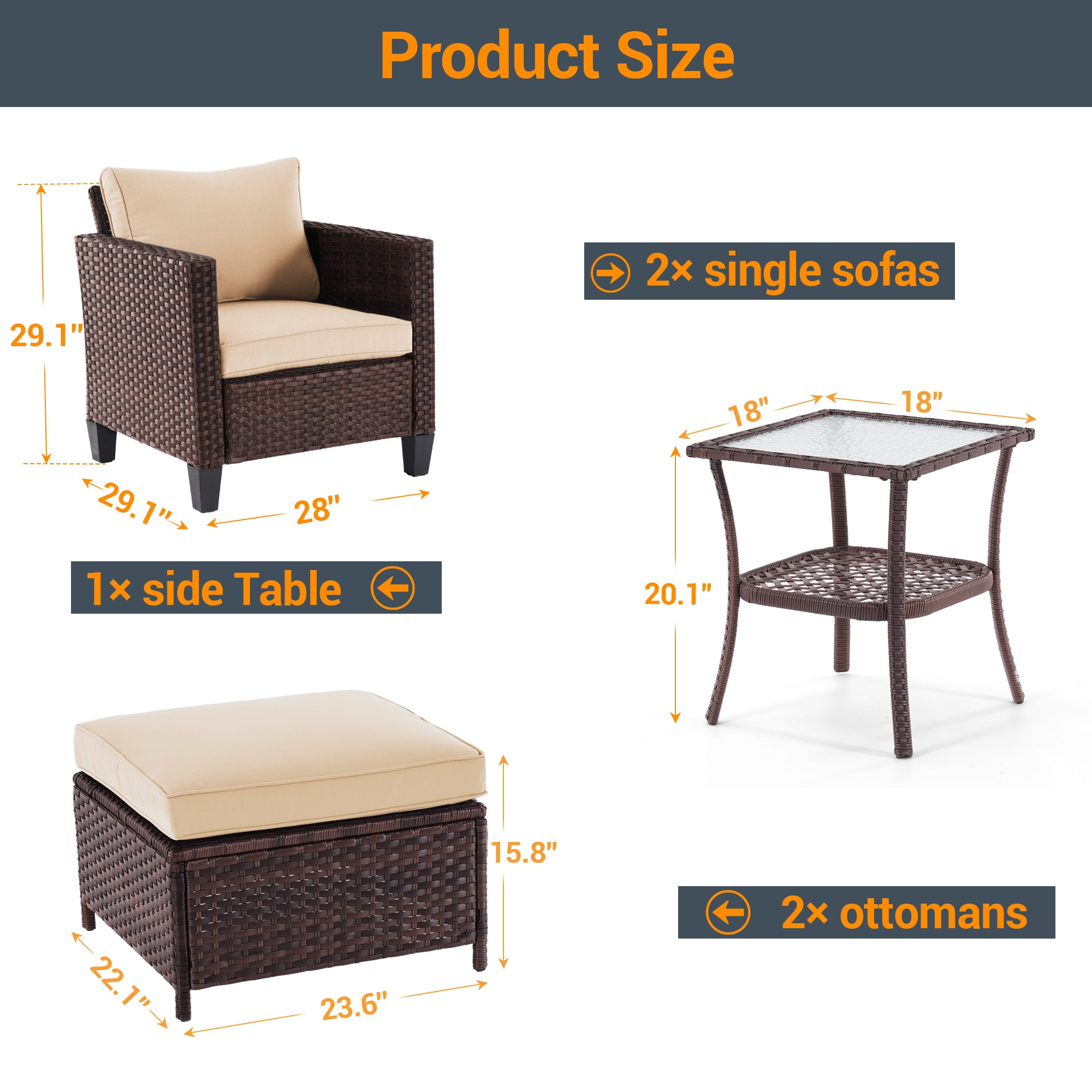 ACEGOSES LW-146-LB Patio-Conversation-Sets - View #2