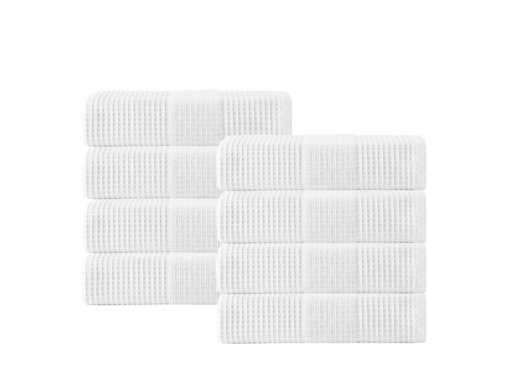 Enchante Home 8-Piece White Turkish Cotton Hand Towel (Ria) RIAWHTH8 at ...