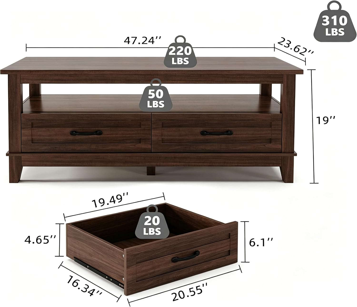 GAOMON CQC-K7ZVHH-BOL1 Coffee-Tables - View #2
