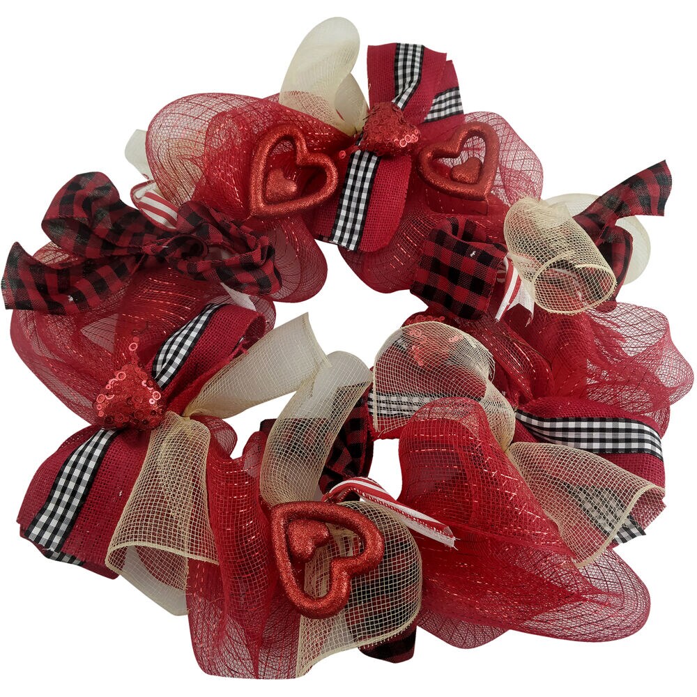 Northlight Red and White Candies and Hearts Valentine's Day Wreath