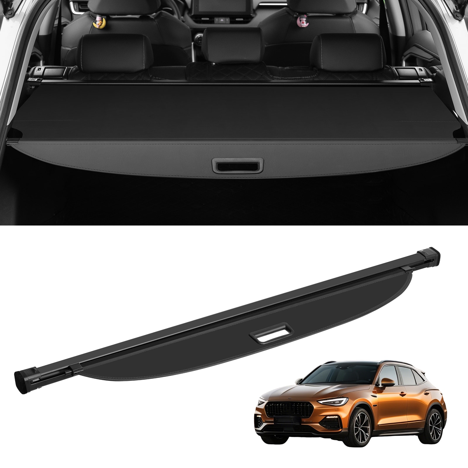 VEVOR SCYCKSSSHCGY04598V0 Retractable Cargo Cover for Chevrolet  Waterproof Trunk Cover Security Shield Shade for GMC Terrain + Chevrolet Equinox 2018-2024  UV Resistant Rear Trunk Cover with Aluminum Alloy and PVC