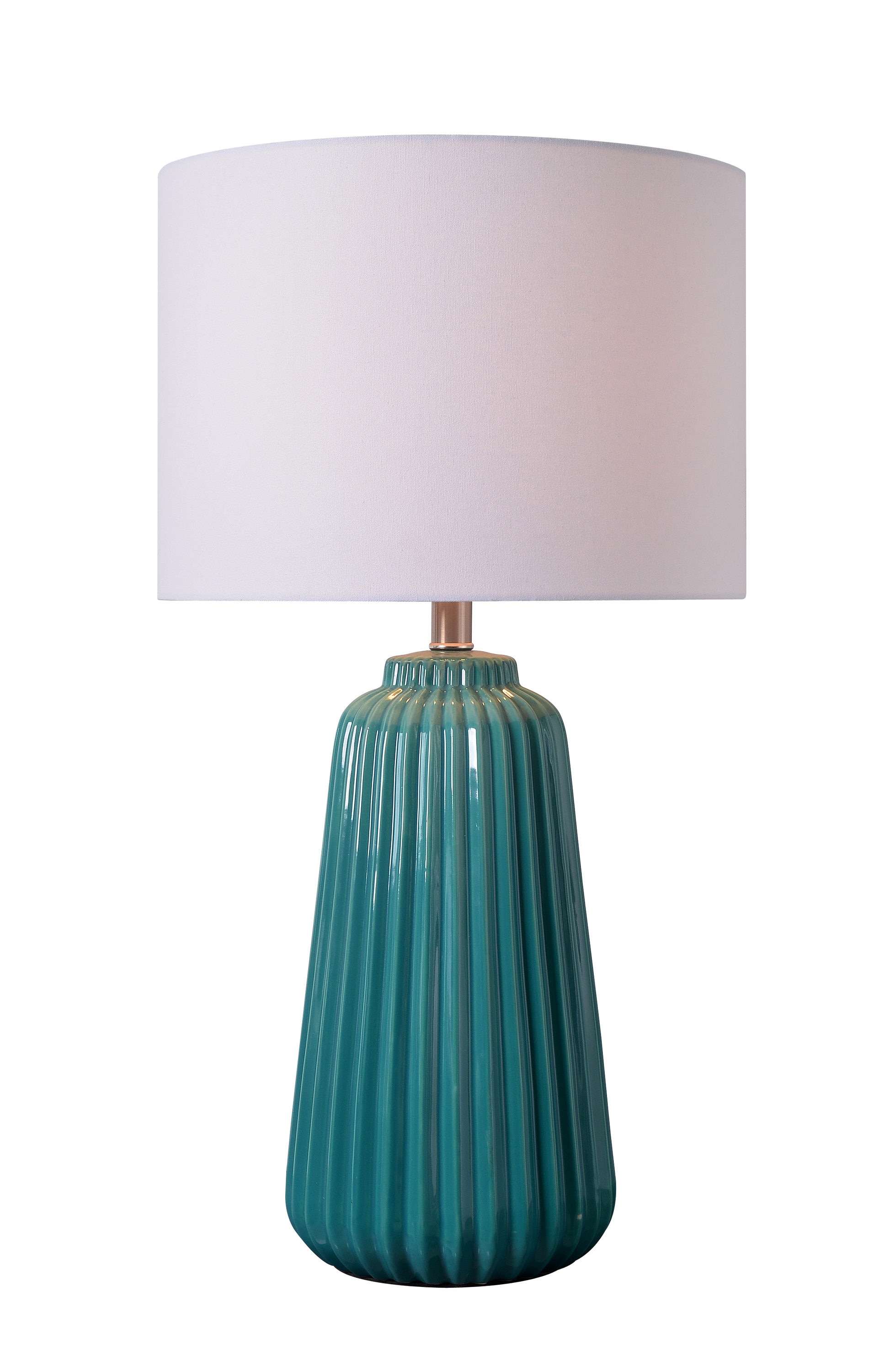 turquoise and white lamp shade