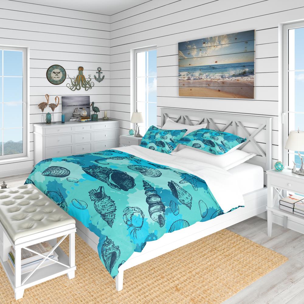Designart BED18879-T 3 -Piece Blue Twin Duvet cover Set