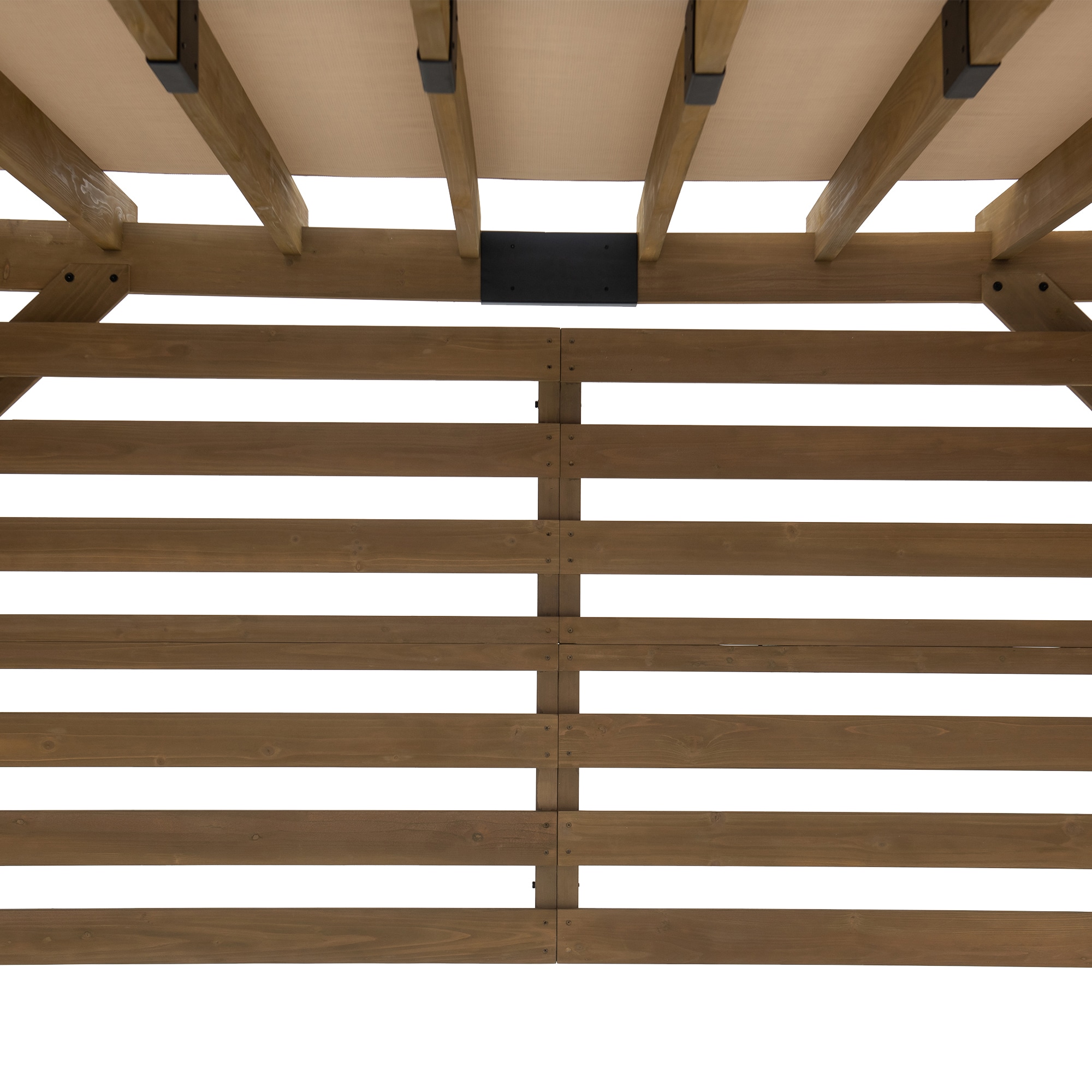 Cedar Wood 10x11 ft Pergola with Tan Adjustable Canopy