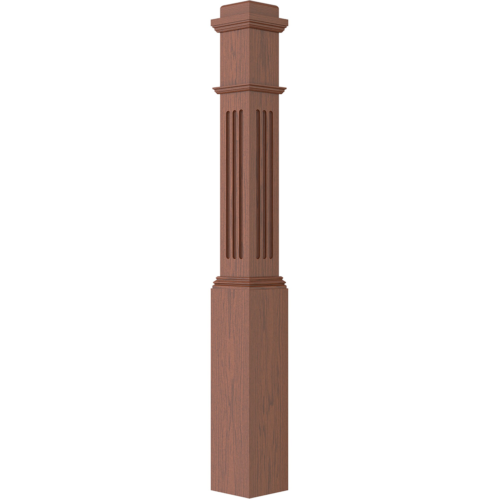 L.J. Smith Stair Systems LJF-4091-BRZC 6.25-in x 55-in Unfinished Brazilian cherry Universal Stair Newel Post