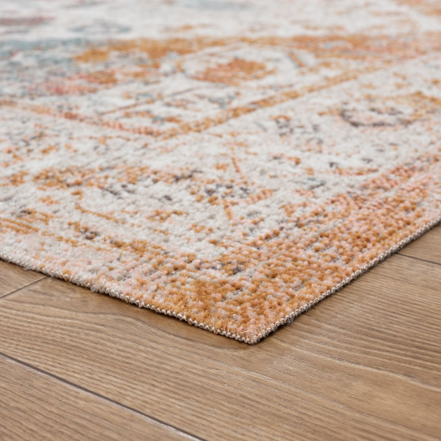 Blake 5'3" x 7'10" Blue and Beige Synthetic Area Rug