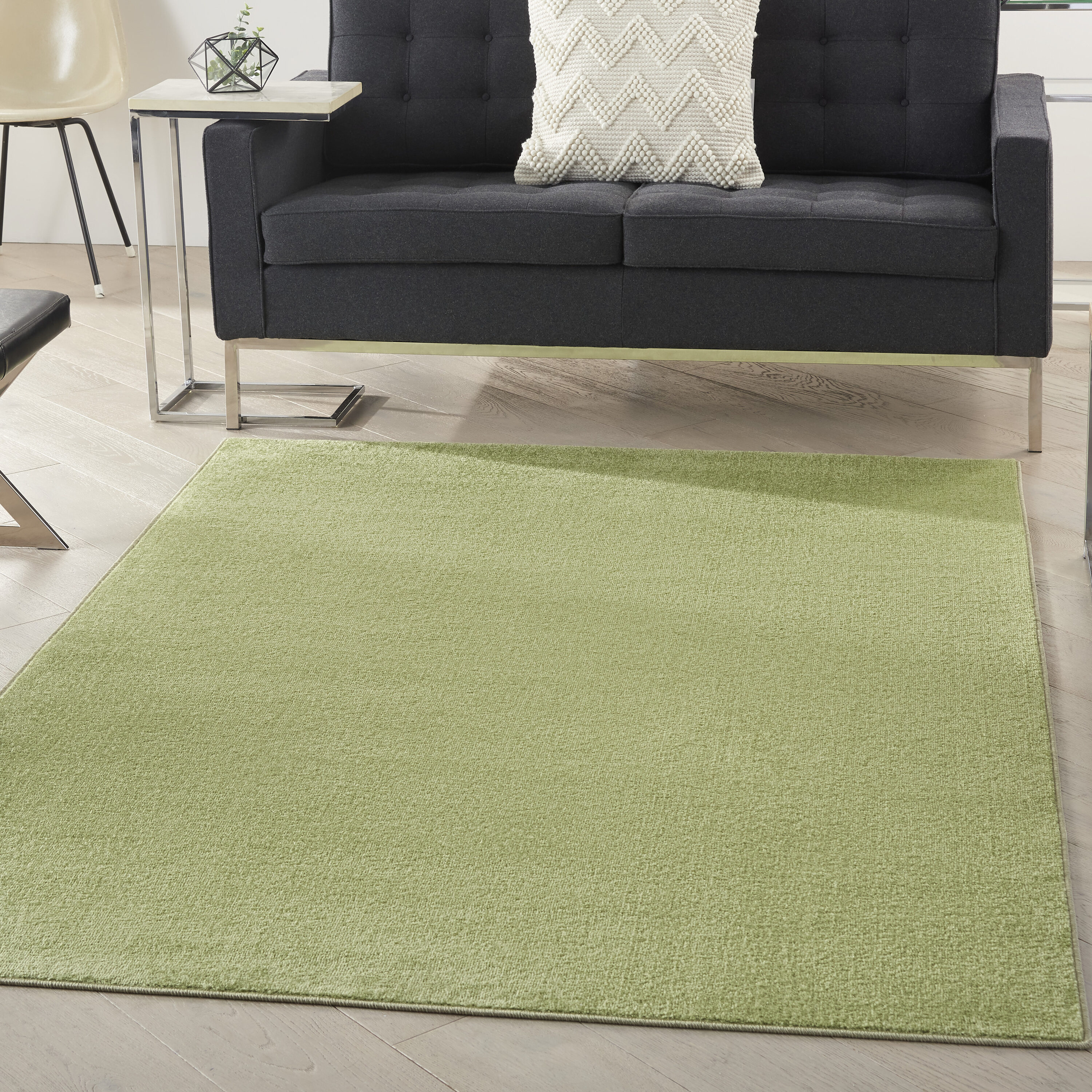Nourison 099446823625 Essentials 5 x 7 (ft) Loomed Polypropylene Green Rectangular Indoor/Outdoor Solid Area rug