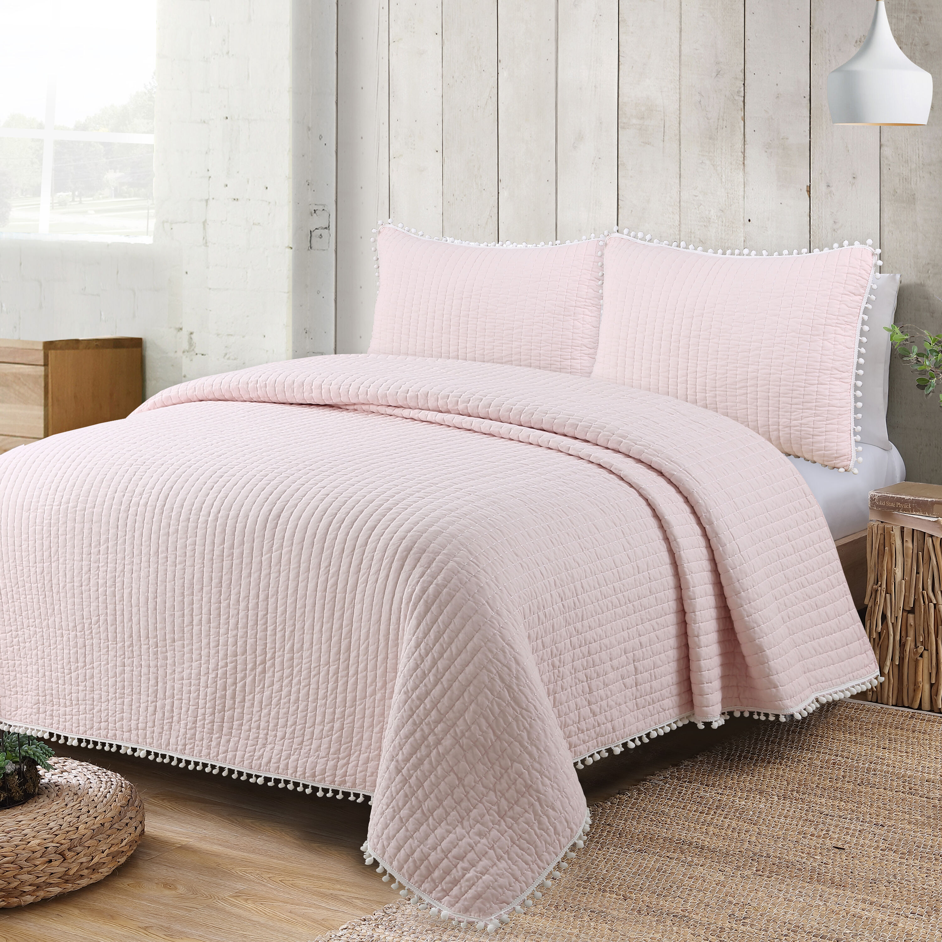 Estate Collection 120218 3 -Piece Blush King Quilt Set