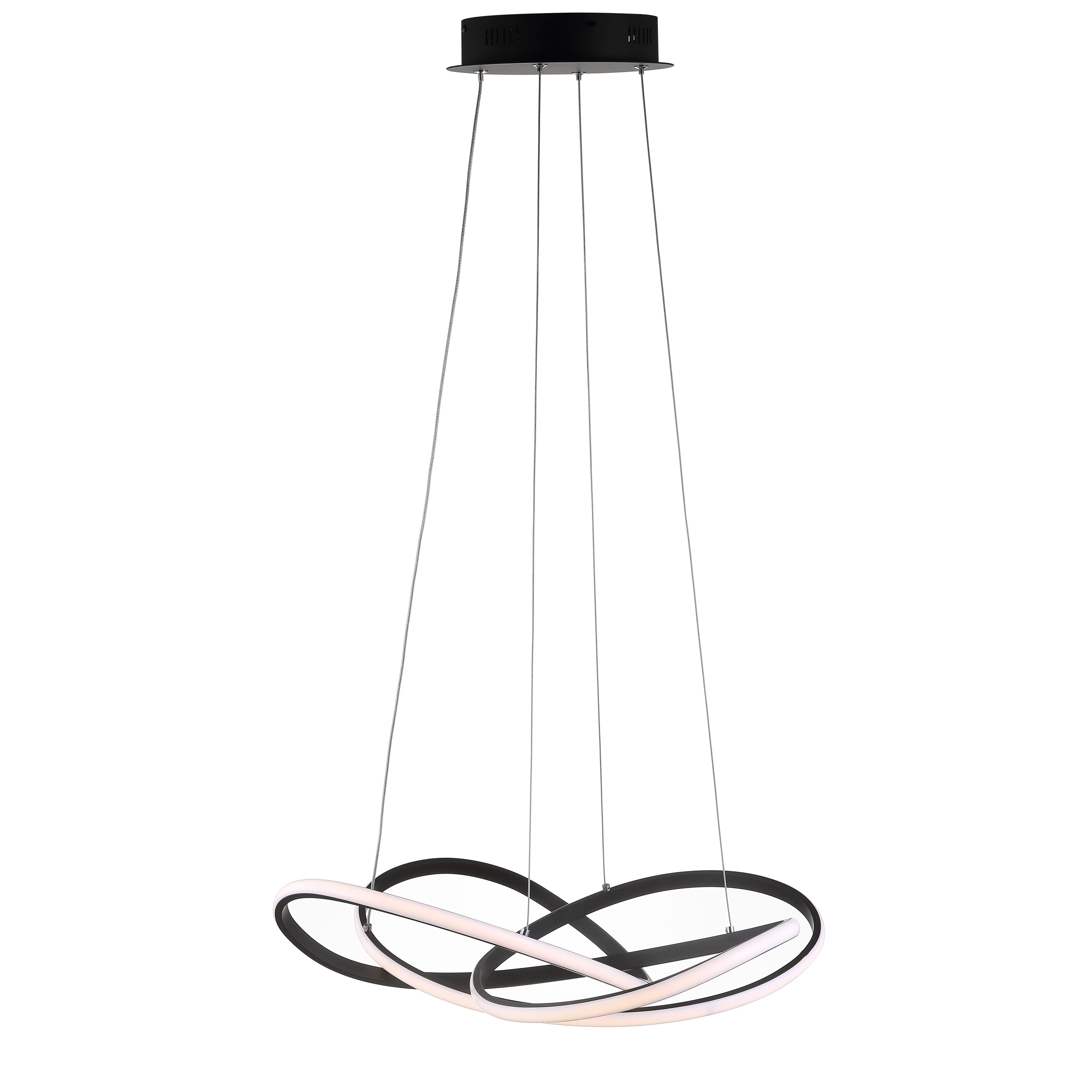 Alexia 25" Black Matte Metal LED Adjustable Geometric Pendant