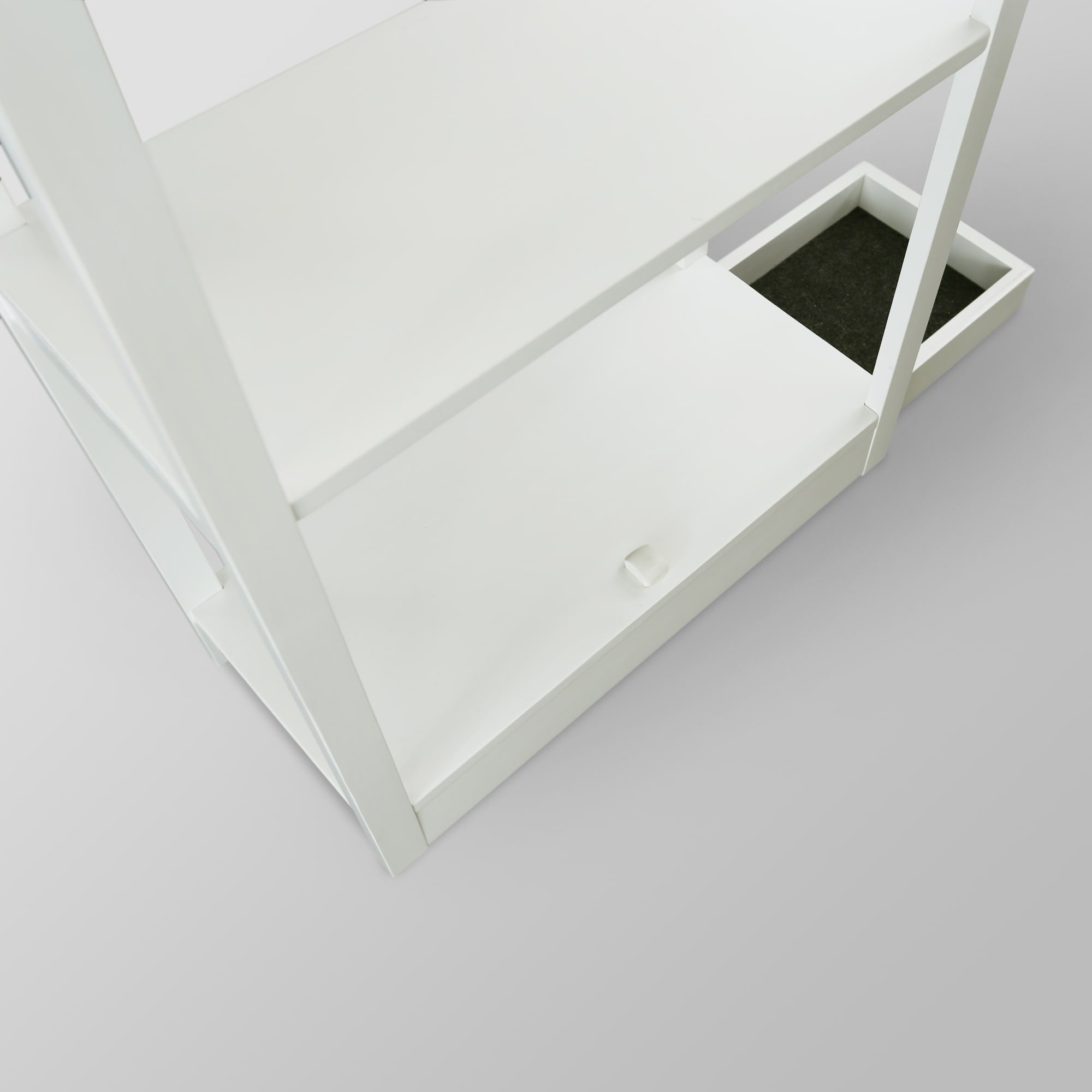 Adams White Solid Pine 3-Shelf Bookcase with Concealed Drawer