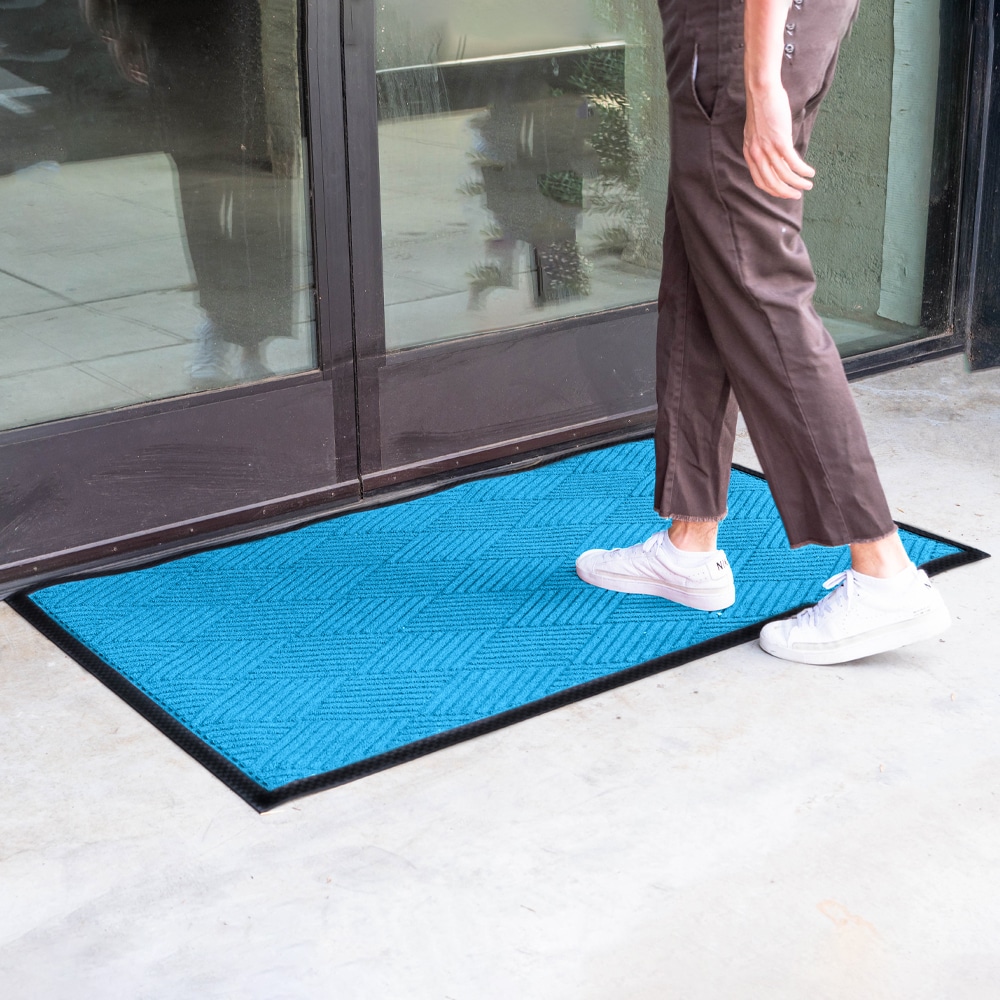 Envelor Indoor Outdoor Doormat Blue 24 in. x 36 in. Checker Half Round Floor Mat, Checker - Blue