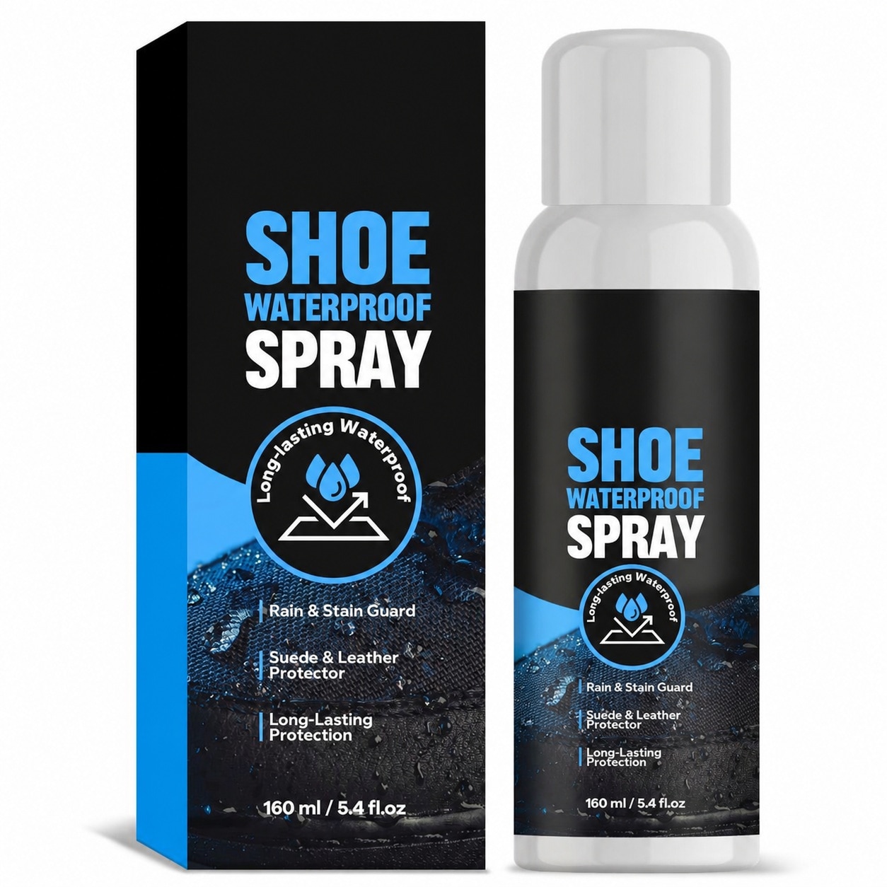 LAIFUCAM  Shoes Protector Spray 5 Dot 4 Fl Oz Waterproof Stain Guard for Suede Leather Fabric Boots Bags Upholstery Long Lasting Water Repellent