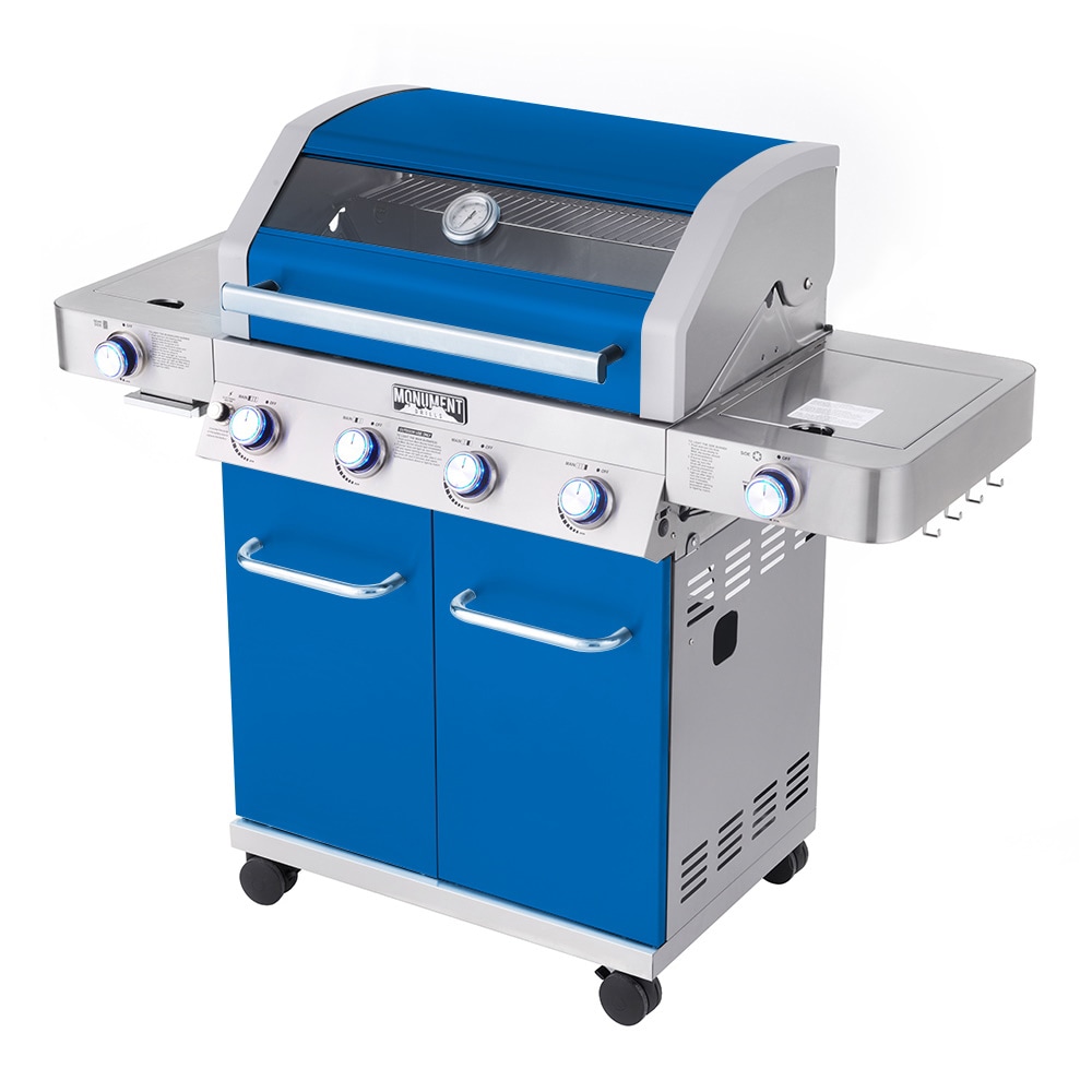 Monument Clearview Blue 4-Burner Liquid Propane Gas Grill with 2 Side Burners 35633B Sansujyuku sansujyuku.com