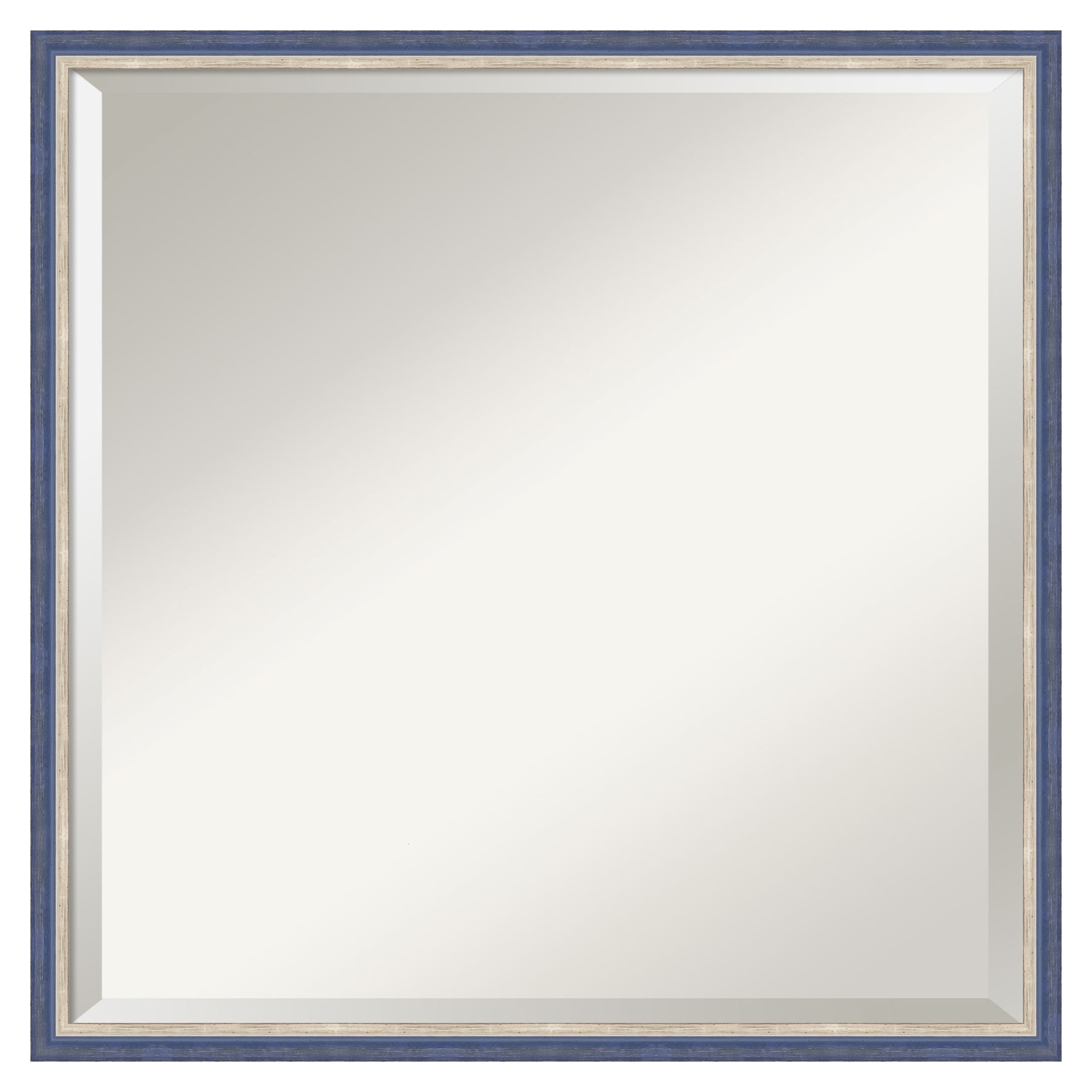 Amanti Art Theo Blue Narrow Frame 21.25-in W x 21.25-in H Square Theo Blue Narrow Framed Wall Mirror