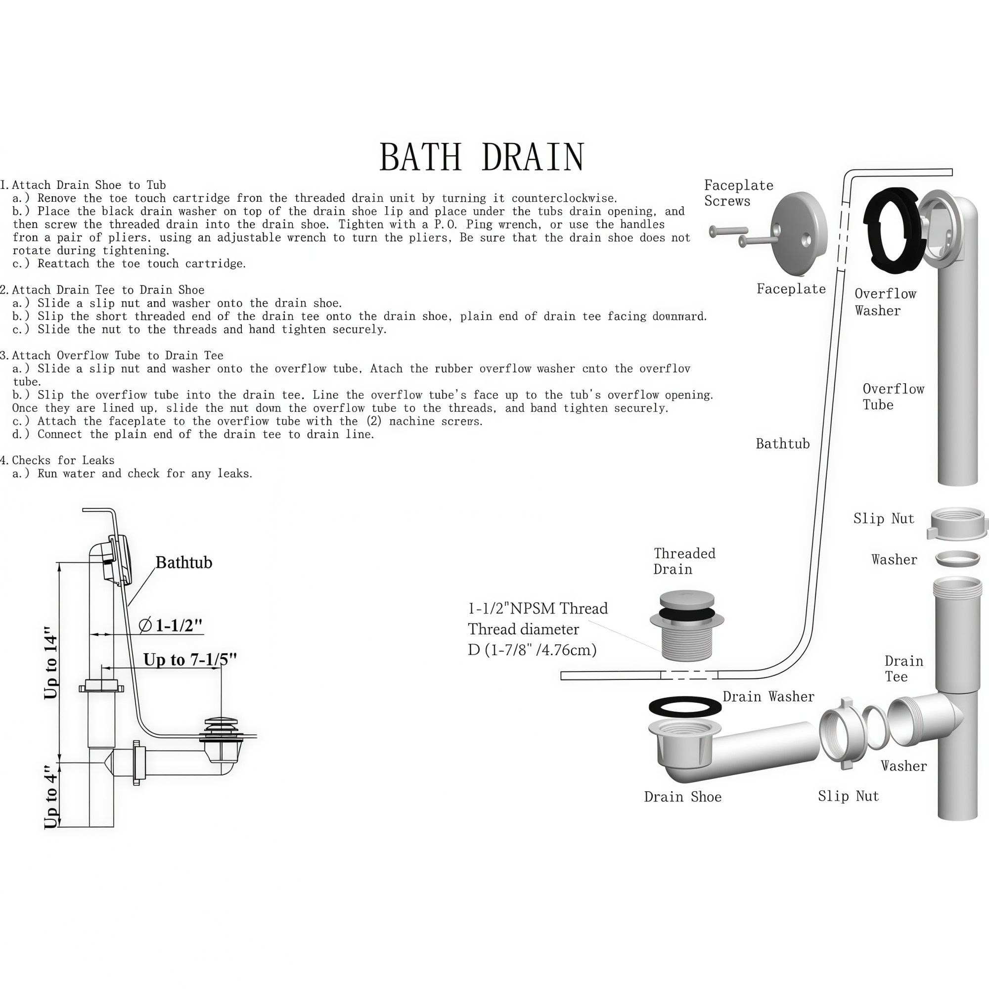 Numhew NHSEAN3777 Tub-Drain - View #8