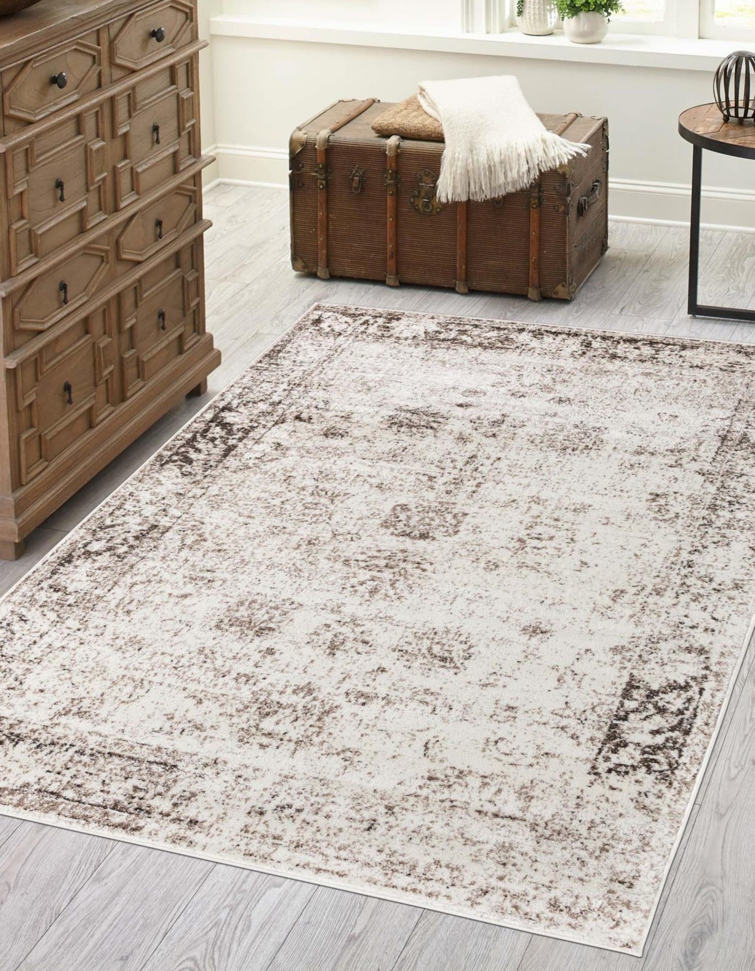 Unique Loom 3193436 Sofia 10 x 13 (ft) Loomed Polypropylene Beige Rectangular Indoor Floral Bohemian/Eclectic Area rug