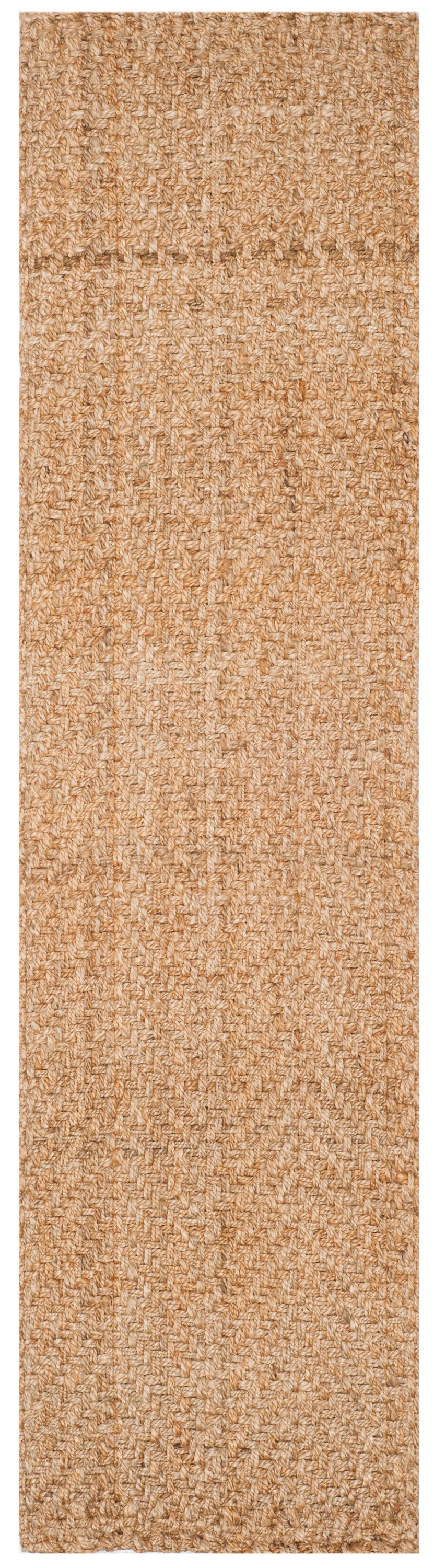 Safavieh NF265A-28 Natural Fiber Bascom 2 x 8 (ft) Jute Natural Rectangular Indoor Chevron Coastal Runner rug