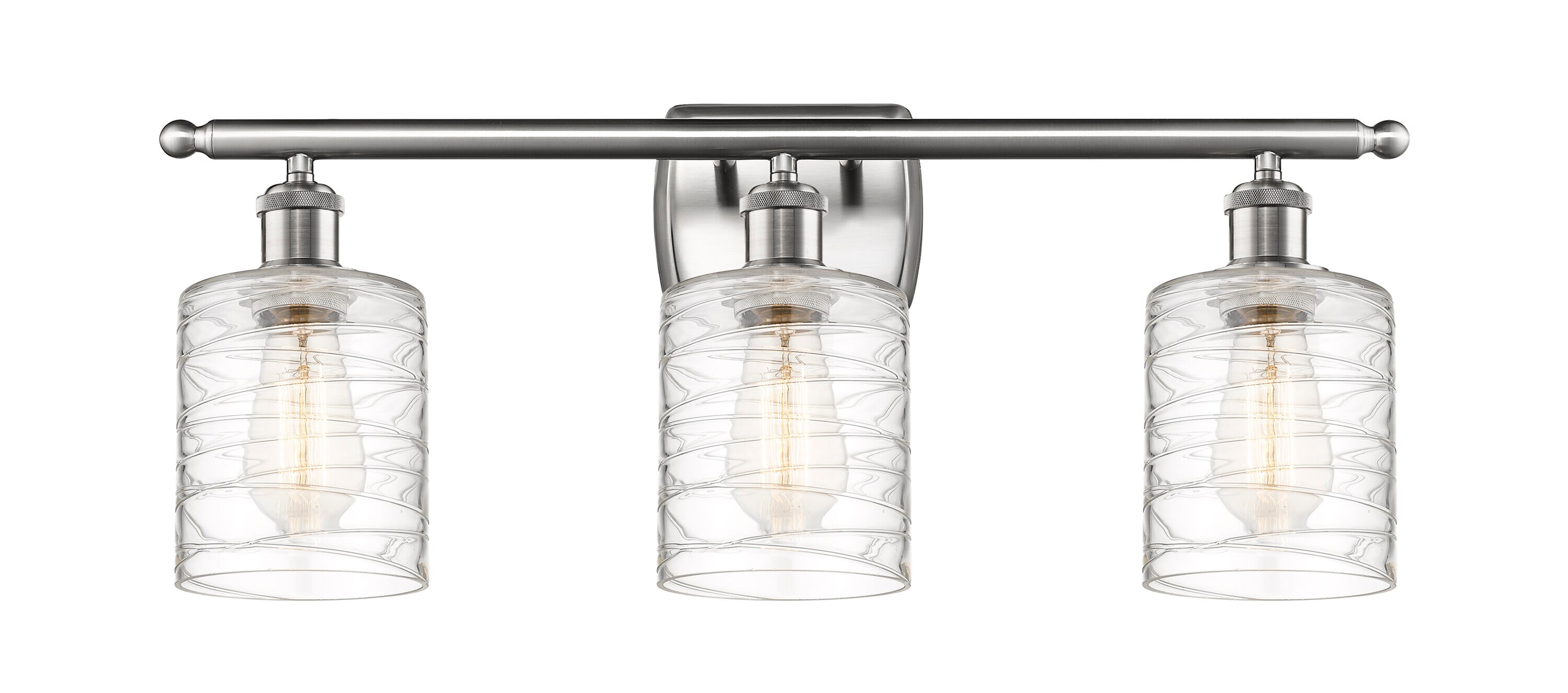 Innovations Lighting 516-3W-SN-G1113 Cobbleskill 26-in 3 -Light Brushed Nickel Industrial Vanity light