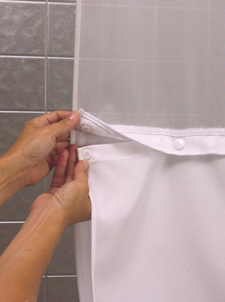 Hookless 70-in W x 54-in L White Solid Mildew Resistant Polyester Shower  Liner in the Shower Curtains & Liners department at