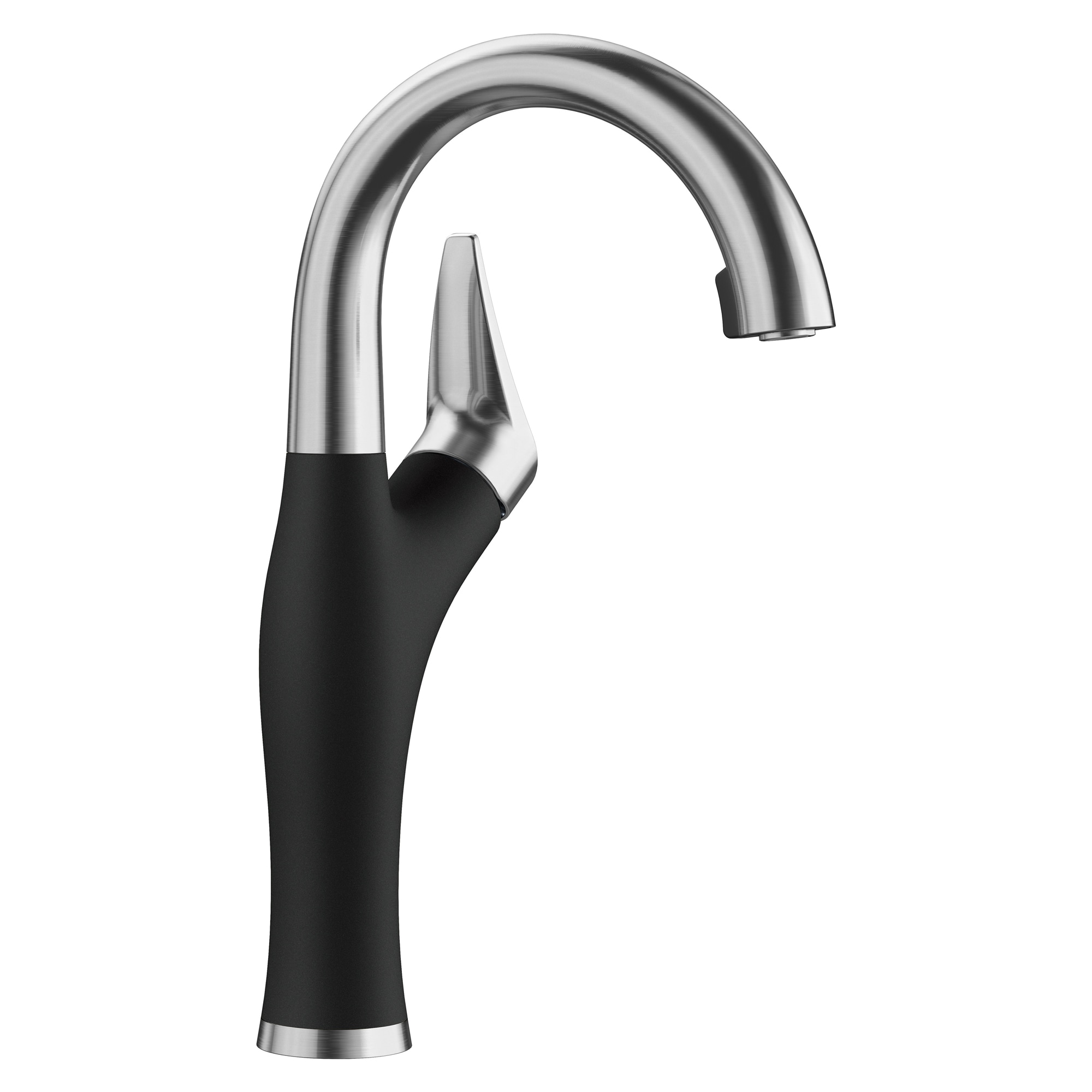 BLANCO 526387 Artona Pvd Steel/Coal Black Single Handle Deck-mount Bar and Prep Kitchen Faucet