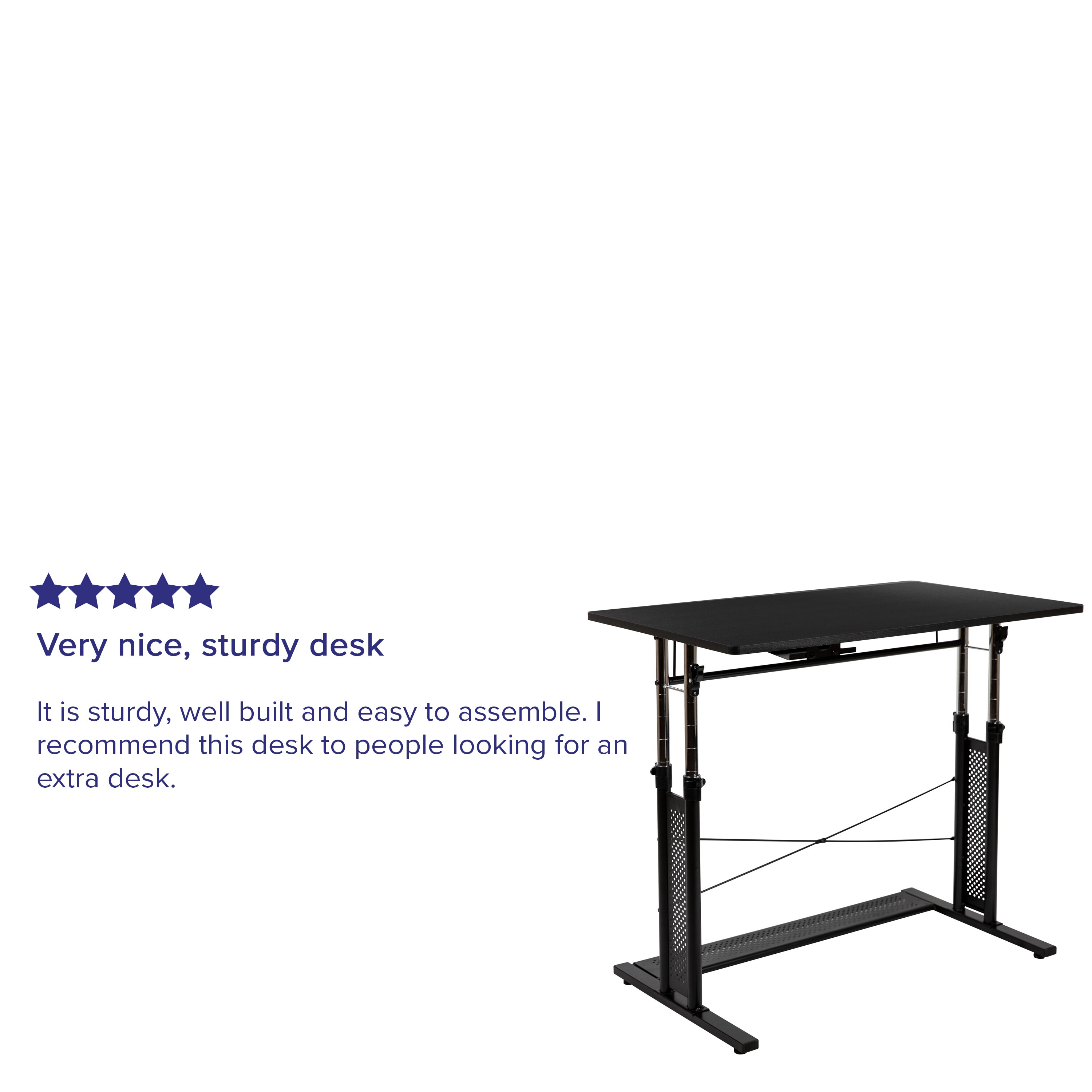 Modern Black 39.3" Adjustable Height Steel Sit/Stand Desk
