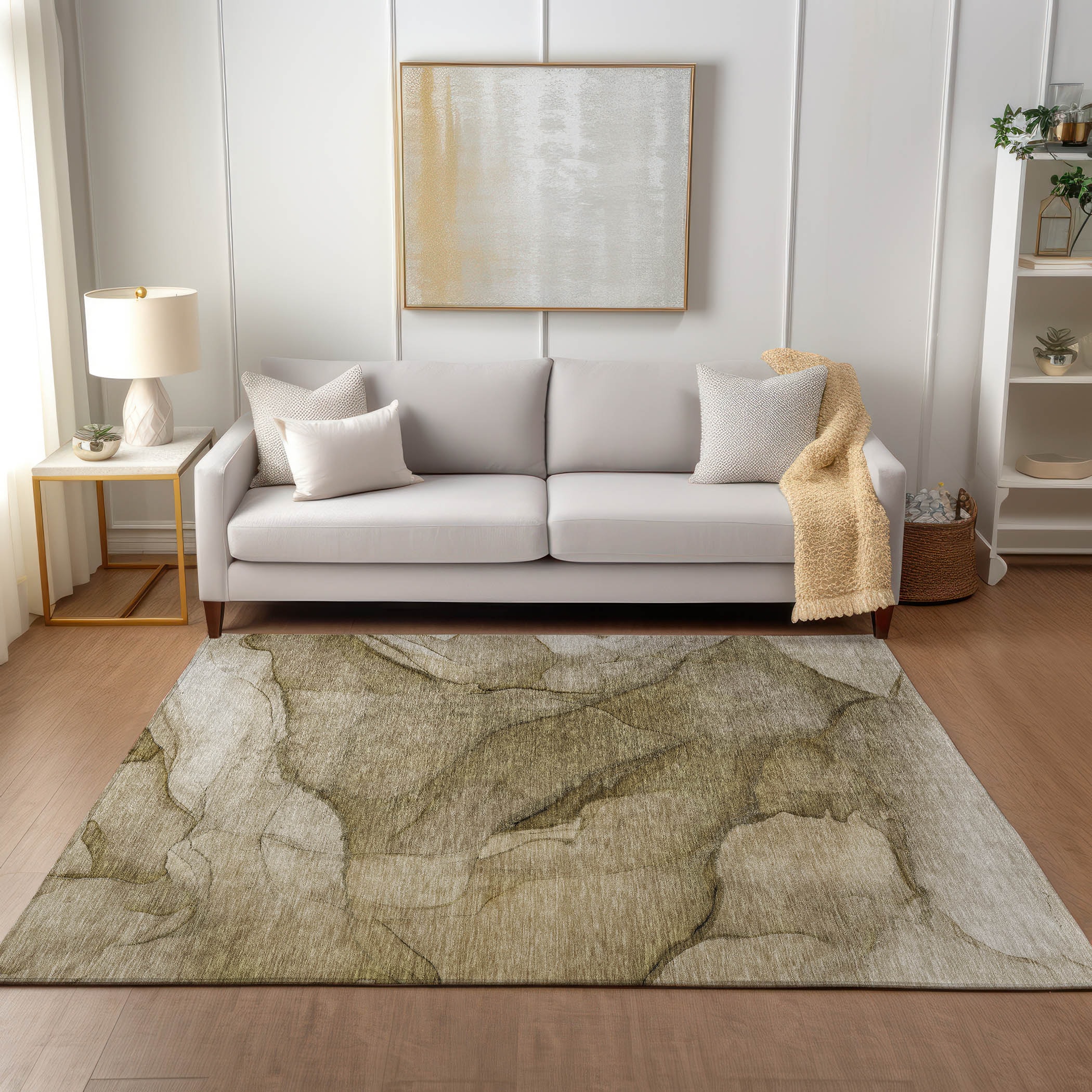 Addison Rugs ACN607BR30X46 Chantille ACN607BR 2 x 3 (ft) Polyester Brown Rectangular Indoor/Outdoor Abstract Machine washable Area rug