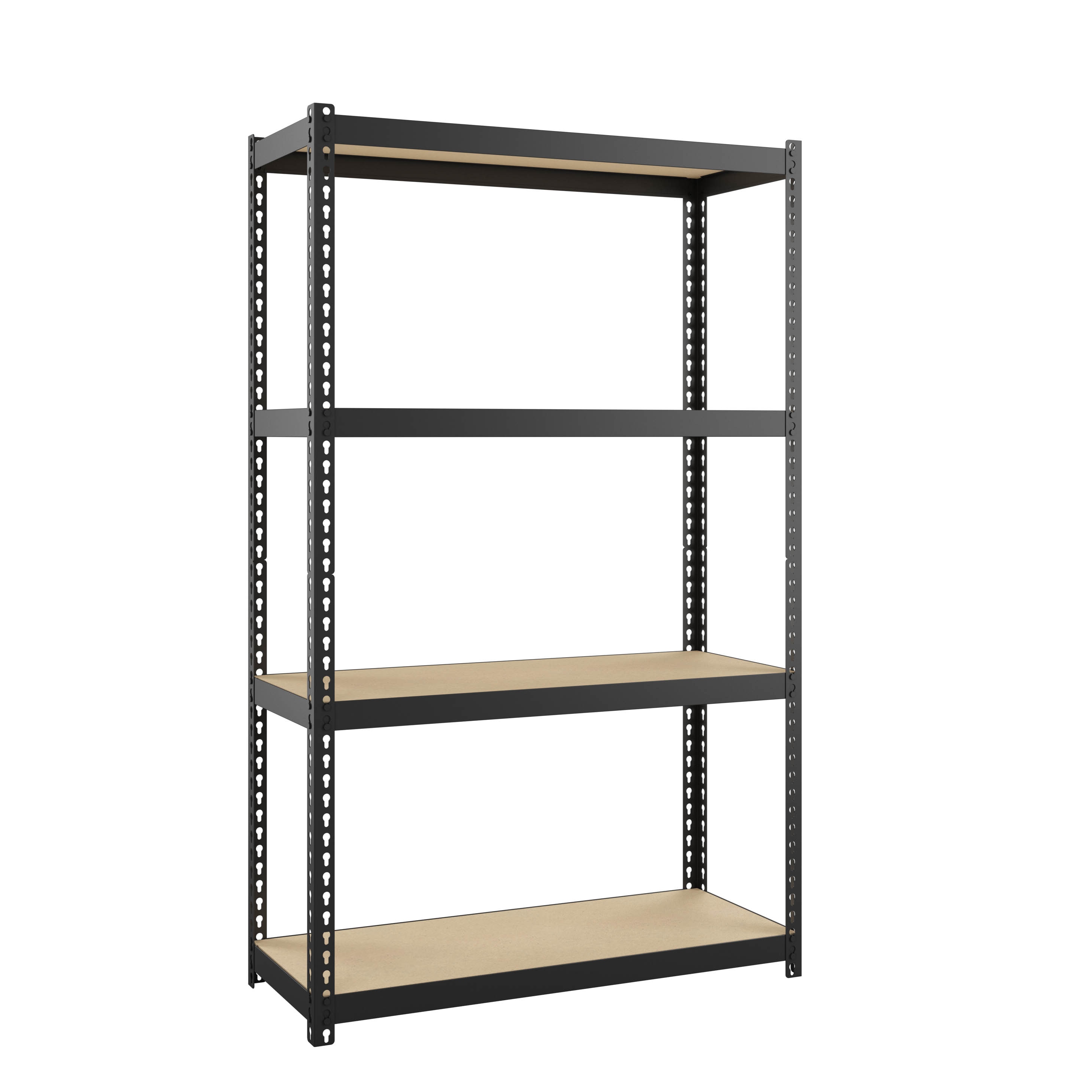 Space Solutions 22540 4 -Tier Heavy Duty Black Steel Utility shelving unit ( 30-in W x 12-in D x 48-in H )