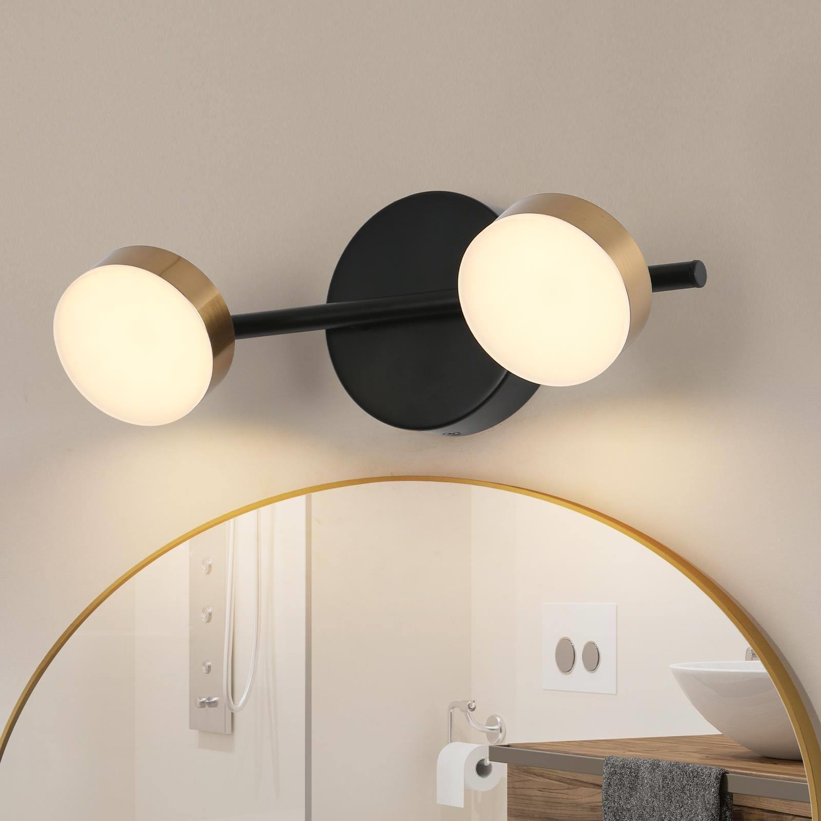 ZEVNI L3M7JFYYW4648SF7 Plaffy Transitional 12-in 2 -Light Matte Black Integrated LED Modern/contemporary Vanity light bar
