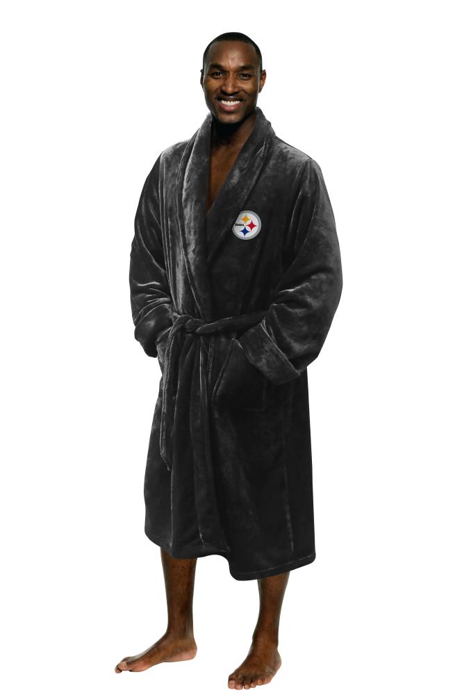 The Northwest Company 1NFL349000078RET NFL Pittsburgh Steelers Large/X-Large Unisex Multi Pocketed Solid Polyester Bathrobe