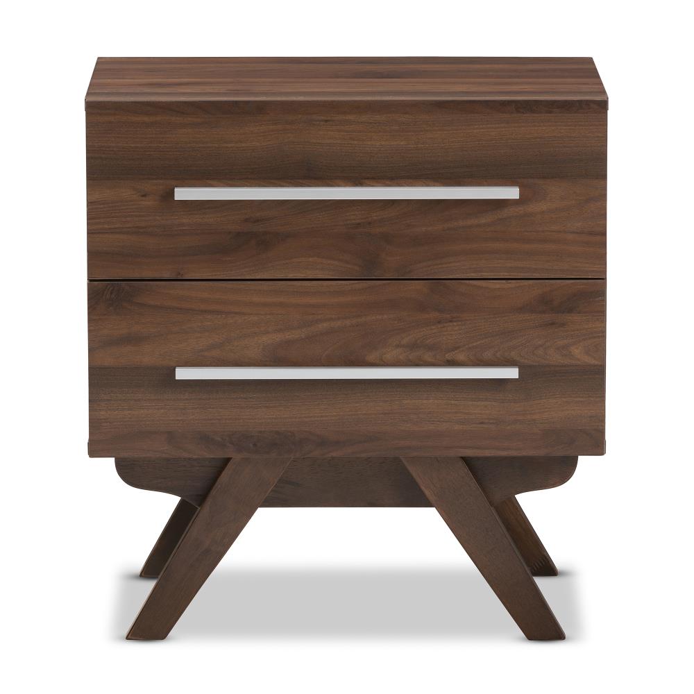 Baxton Studio Auburn Walnut Rubberwood Nightstand in the