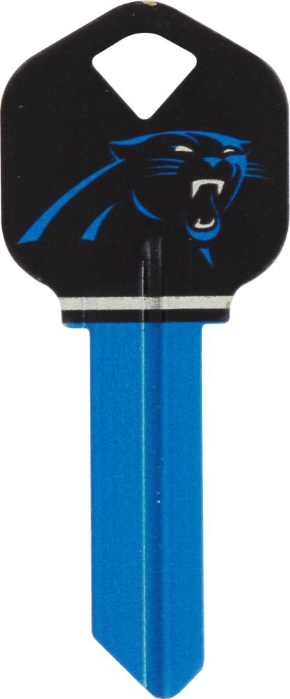 Hillman 89785 Carolina Panthers Multicolored Sports Key Brass House/Entry Key Blank