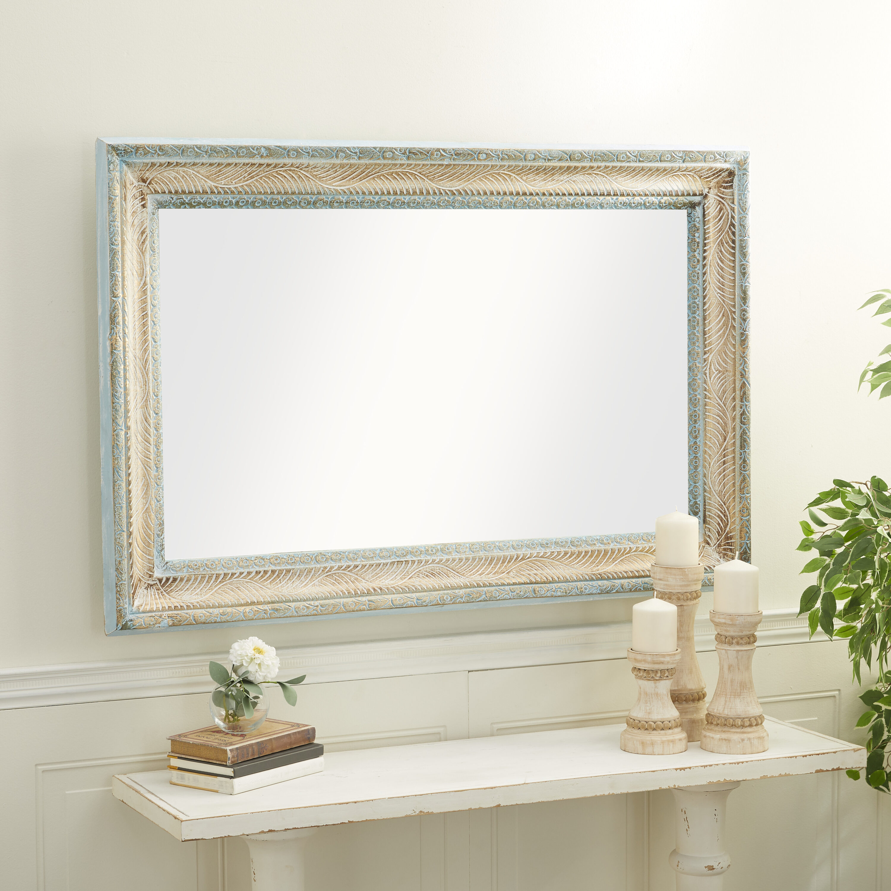 Gardner Glass Products 48-in W x 36-in H White MDF Transitional Mirror Frame Kit Hardware Included | 15032