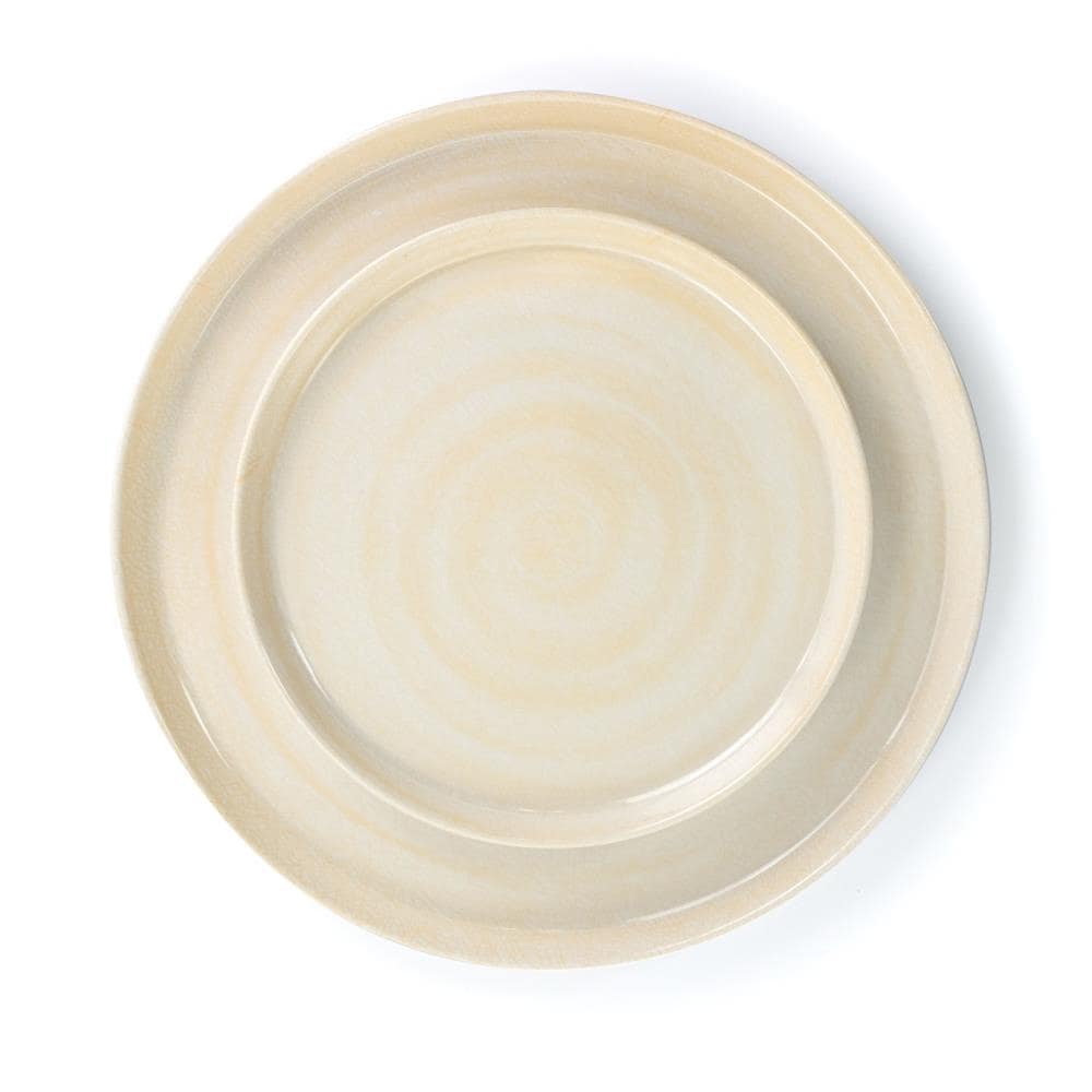 Cream Melamine 12-Piece Outdoor Dinnerware Set