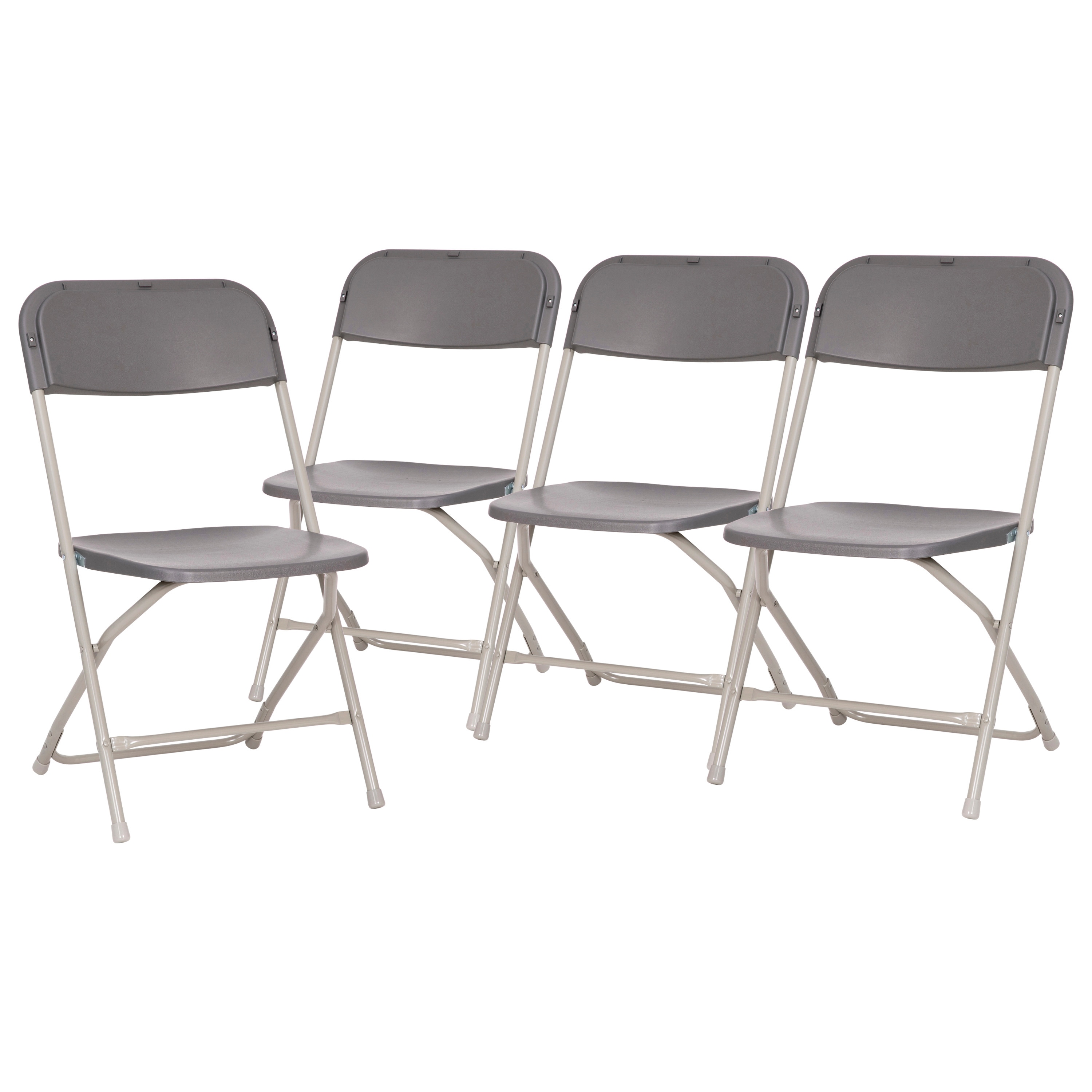 Extra Wide Gray Metal & Plastic Armless Reception Chair
