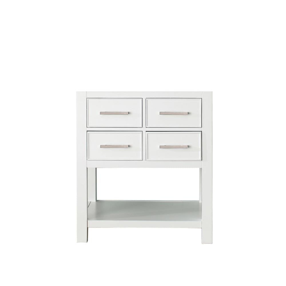 Avanity BROOKS-V30-WT Brooks 30-in White Bathroom Vanity Base Cabinet without Top