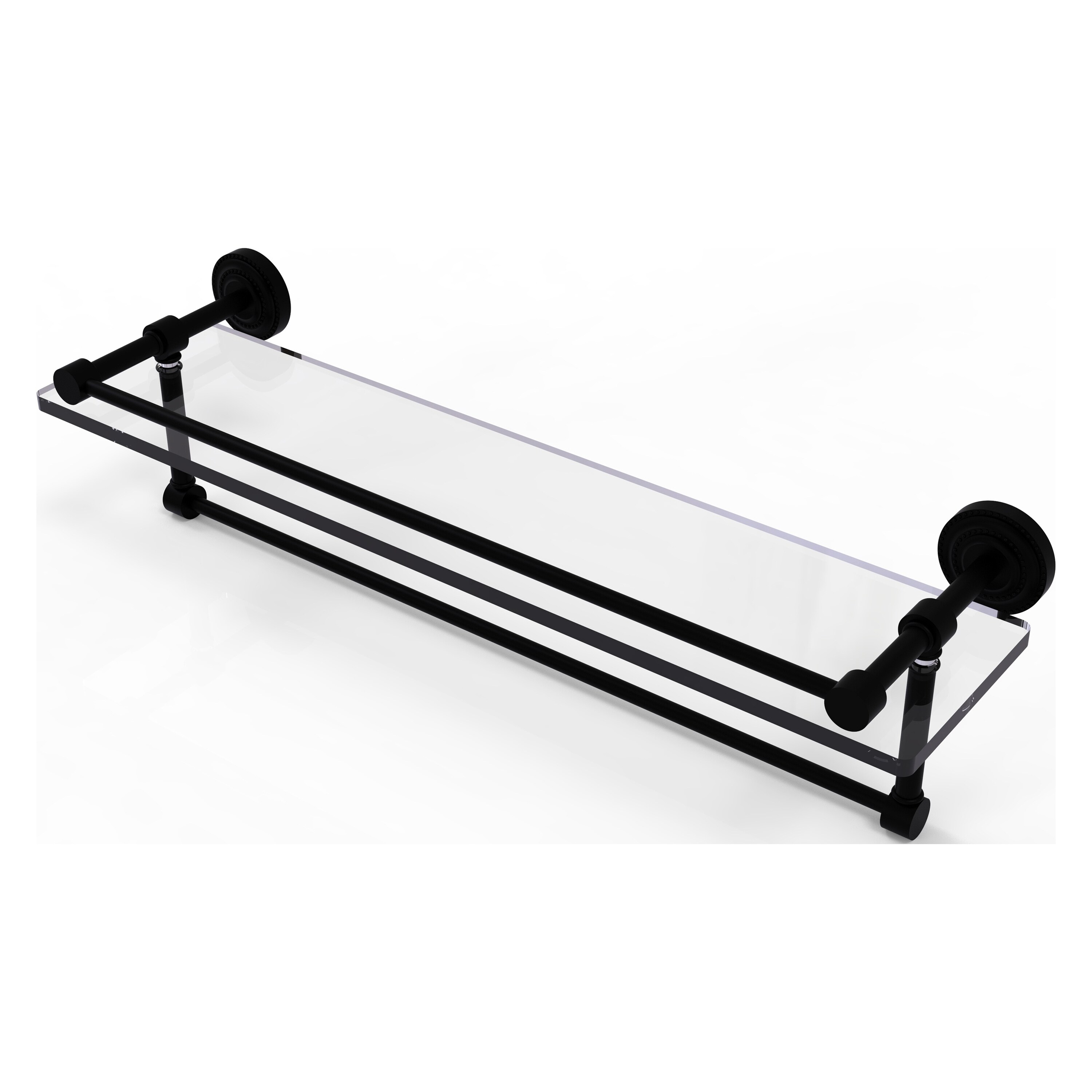 Allied Brass DT-1TB/22-GAL-BKM Dottingham Matte Black Wall mount Bathroom Shelf ( 22-in x 5-in x 5-in )