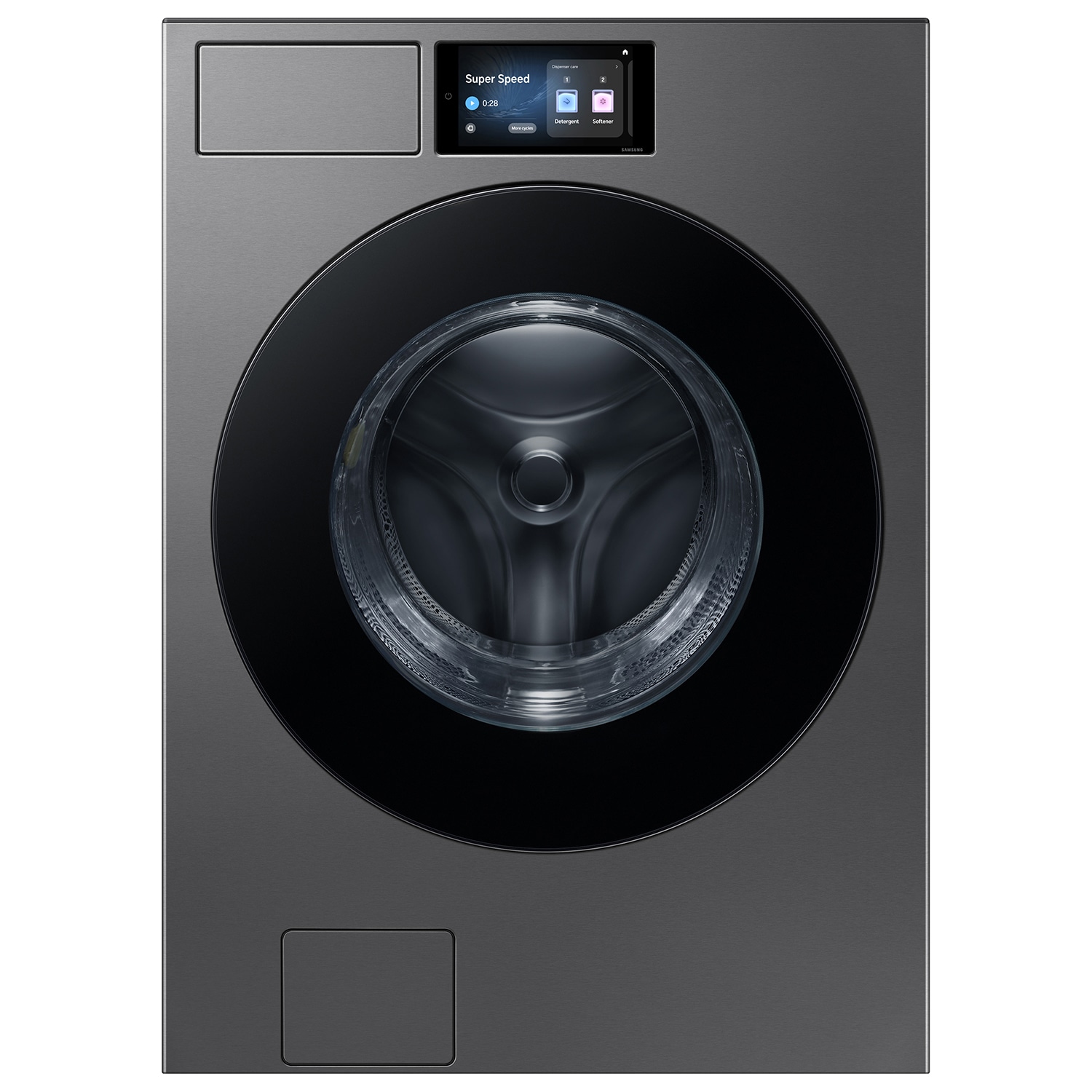 Samsung WF90F53ADS Bespoke Large High Efficiency Stackable Steam Cycle Front-Load Washer ( Dark Steel ) ENERGY STAR